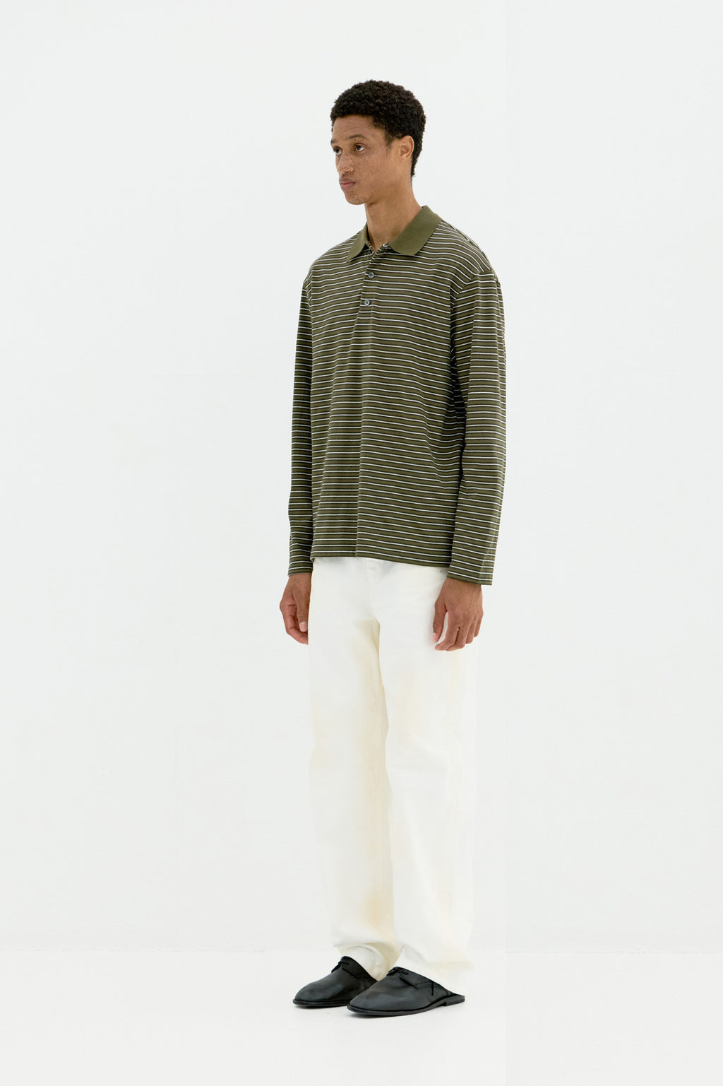 Coor - Multi Pin Pique Polo Long Sleeve (Khaki) product image 3 | TRAB K-Fashion Australia