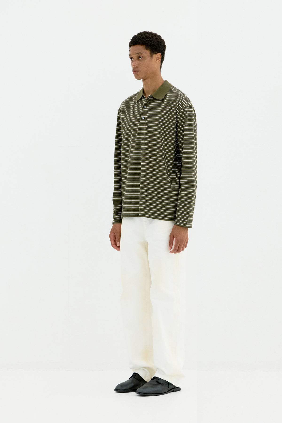 Coor - Multi Pin Pique Polo Long Sleeve (Khaki) product image 3 | TRAB K-Fashion Australia