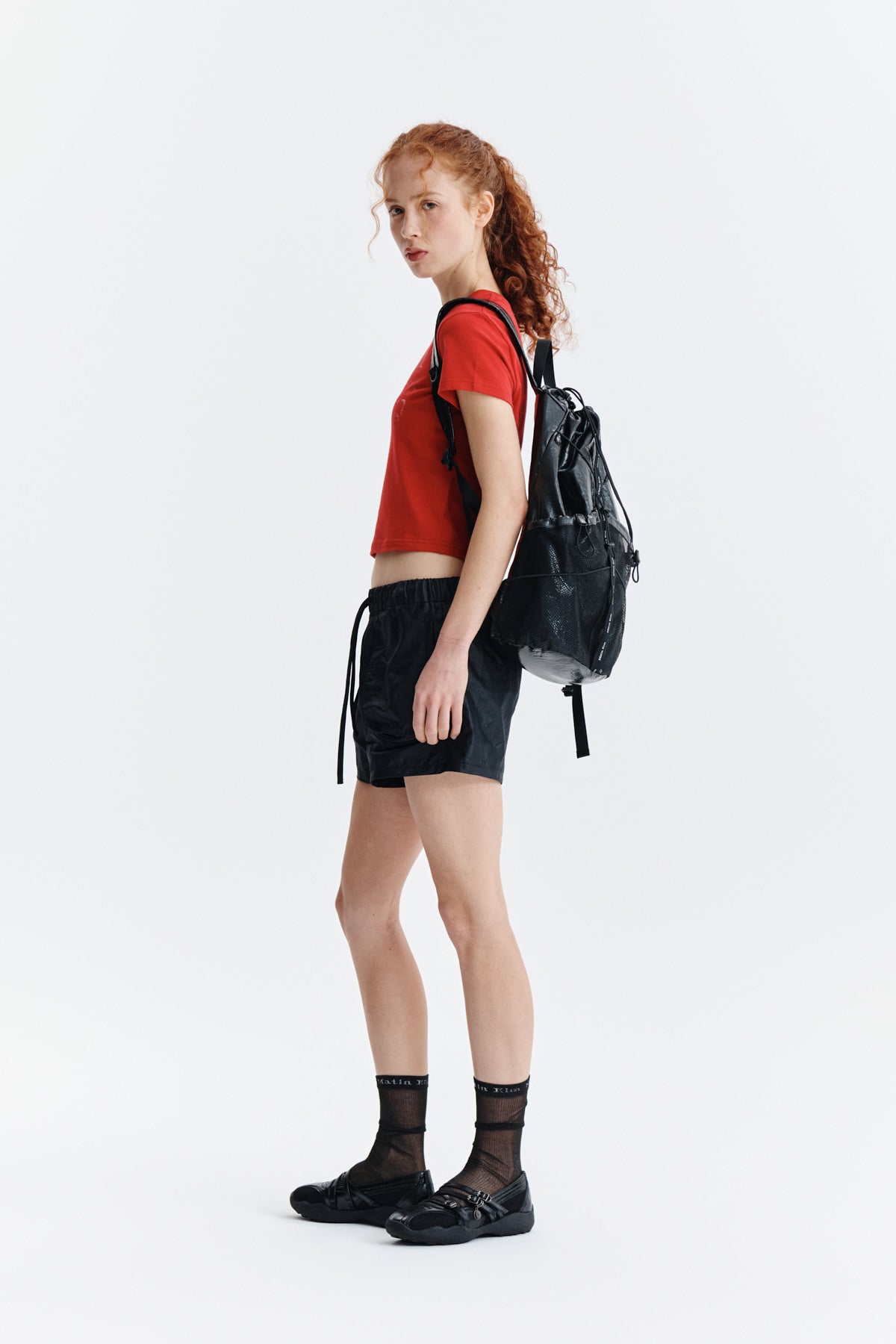 Matin Kim - Dusty Typo Graphic Crop Top (Red) product image 7 | TRAB K-Fashion Australia