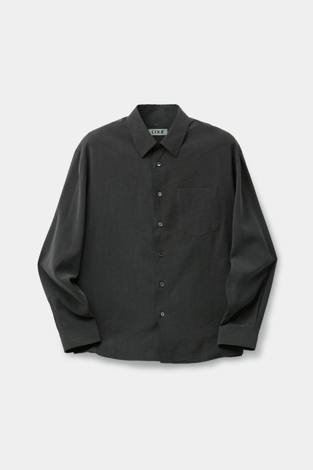 Coor - Poplin Silk Blend Shirt (Charcoal Gray) product image 1 | TRAB K-Fashion Australia