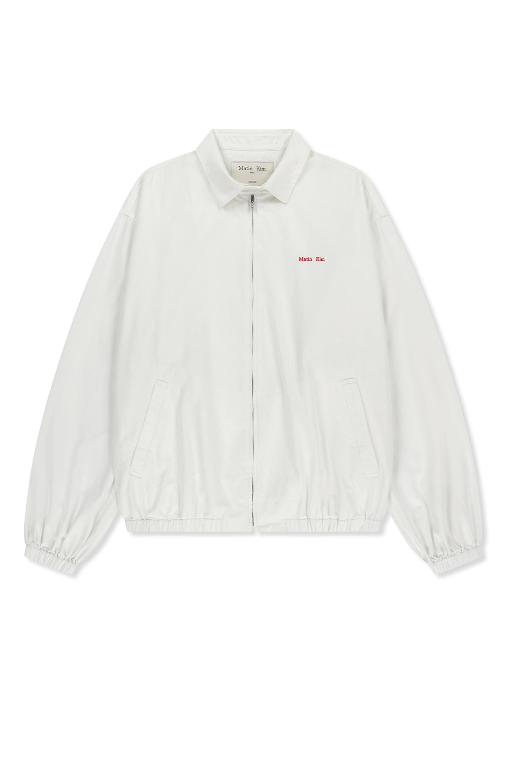 Matin Kim - Small Logo Cotton Zip Up Jumper (White) product image 1 | TRAB K-Fashion Australia