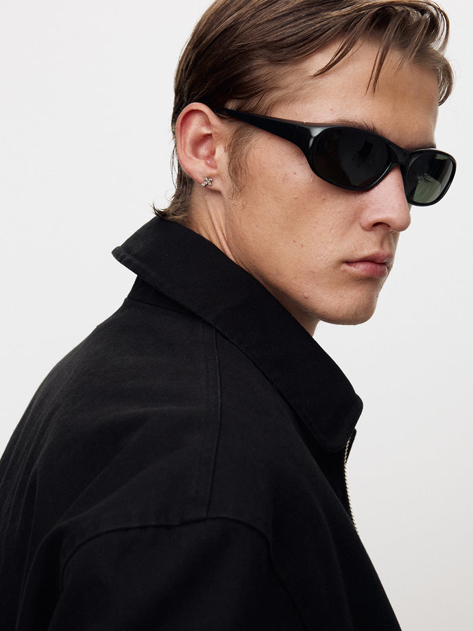 Tonywack - Washed Cotton Shearling Trim Bomber (Black) product image 5 | TRAB K-Fashion Australia