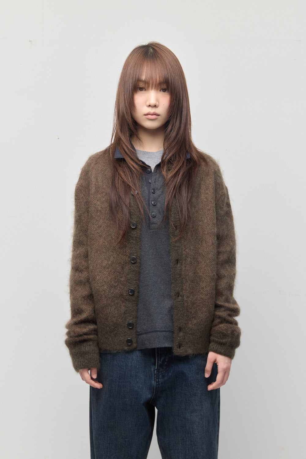 Hatchingroom - Hanabi Mohair Cardigan (Khaki) product image 10 | TRAB K-Fashion Australia