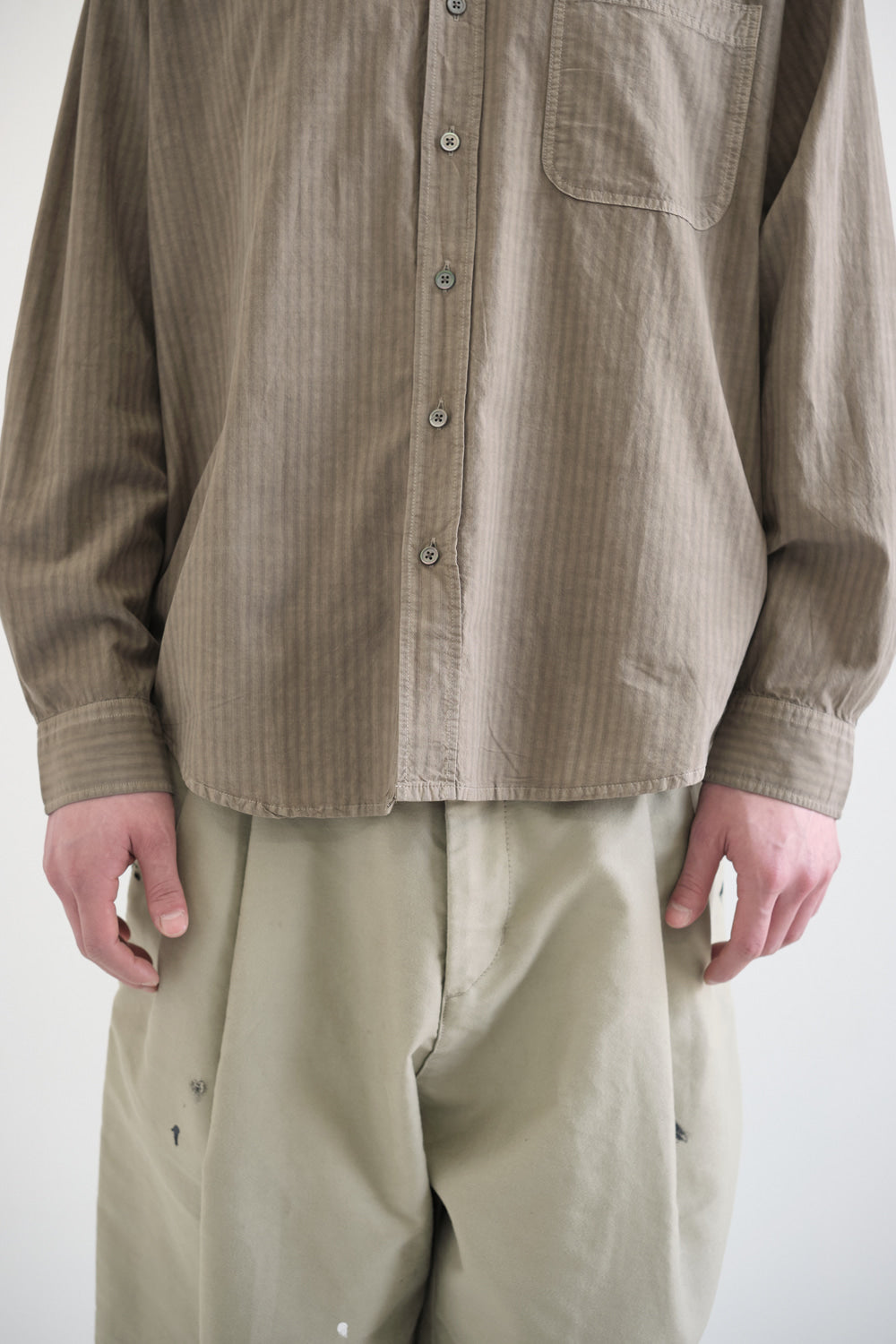 Hatchingroom - Shadow Stripe Shirt (Dusty Orange) product image 5 | TRAB K-Fashion Australia