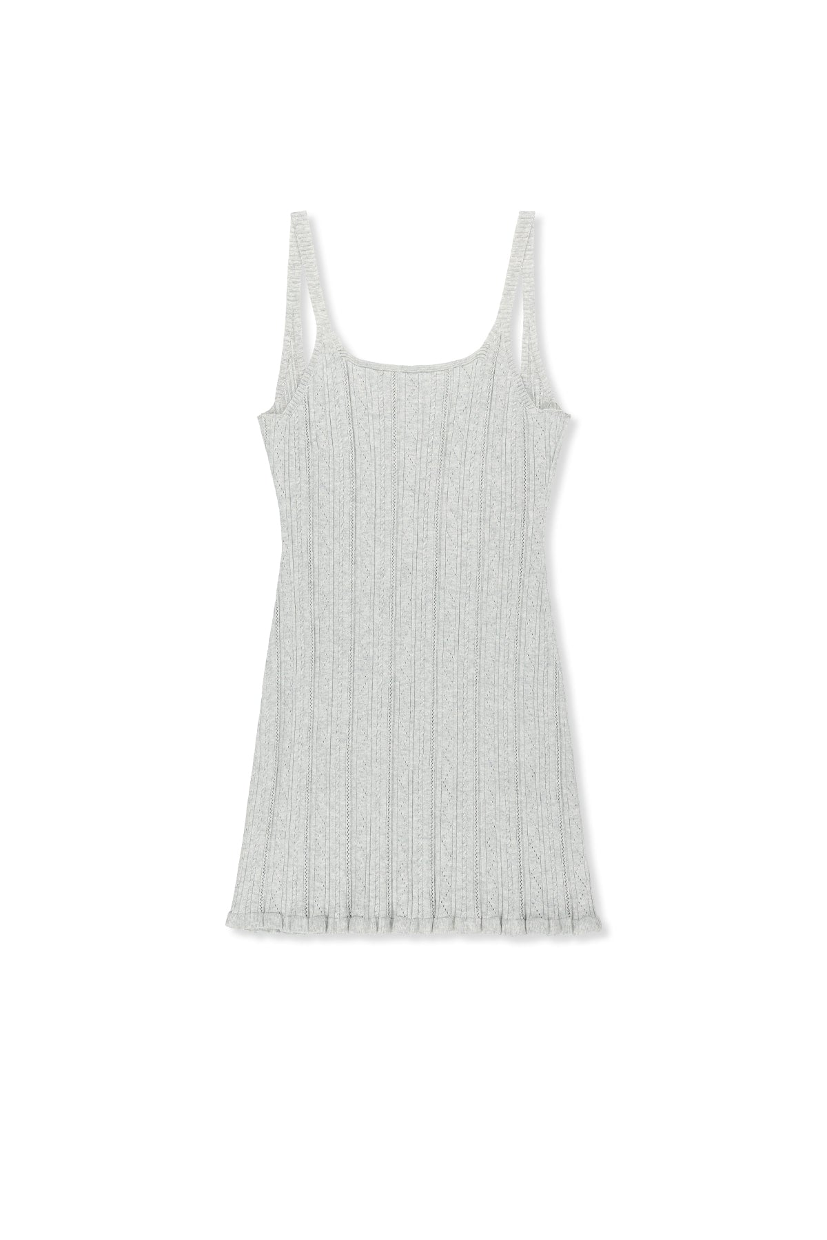 Matin Kim - Open Back Ribbed Knit Dress (Light Grey) product image 1 | TRAB K-Fashion Australia