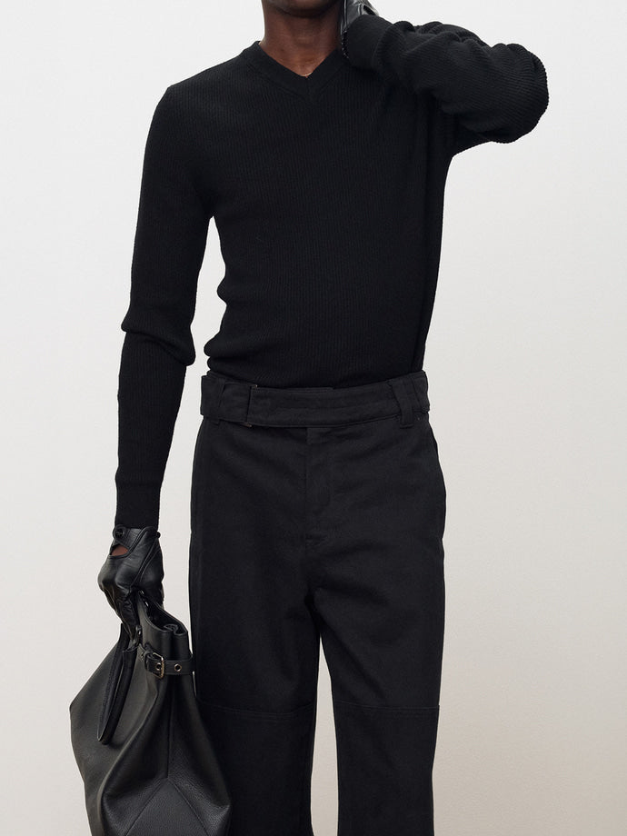 Tonywack - Heavy Twill Cotton Belted Military Pants (Black) product image 5 | TRAB K-Fashion Australia