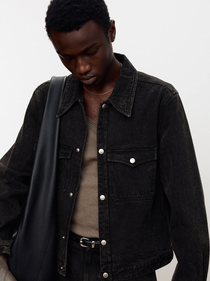 Tonywack - Double Pocket Burnt Denim Blouson (Burnt Brown) product image 7 | TRAB K-Fashion Australia