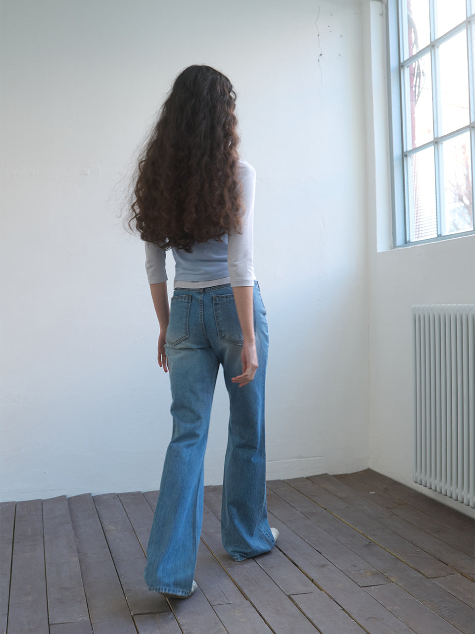 Kijun - Single Cut Flared Jeans (Blue) product image 2 | TRAB K-Fashion Australia
