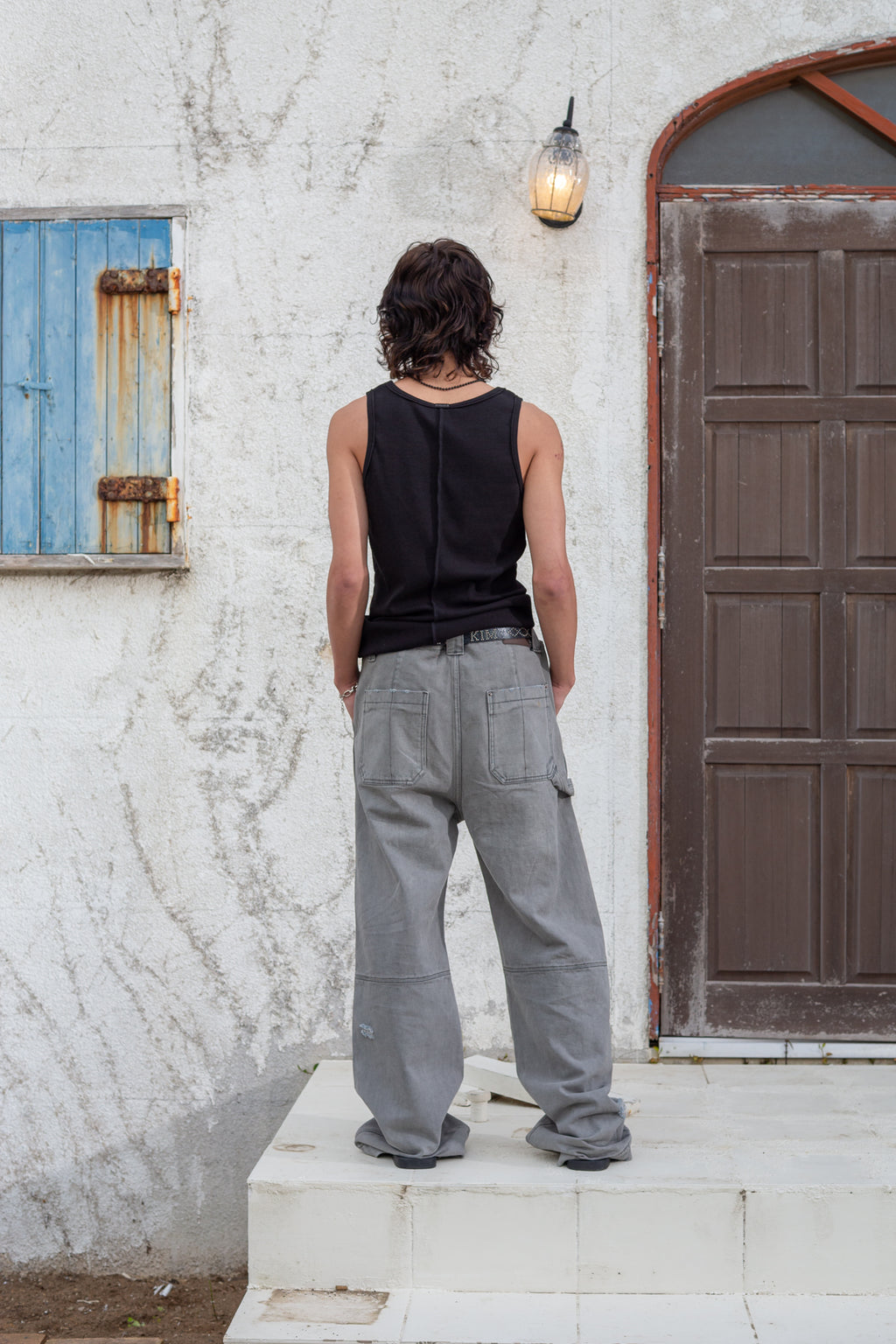 Matin Kim - Small Logo Pintuck Sleeveless Top (Black) product image 8 | TRAB K-Fashion Australia