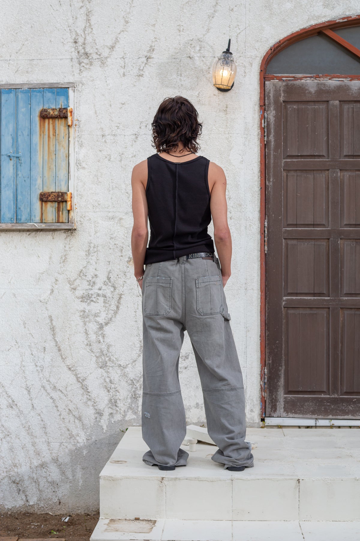 Matin Kim - Small Logo Pintuck Sleeveless Top (Black) product image 8 | TRAB K-Fashion Australia