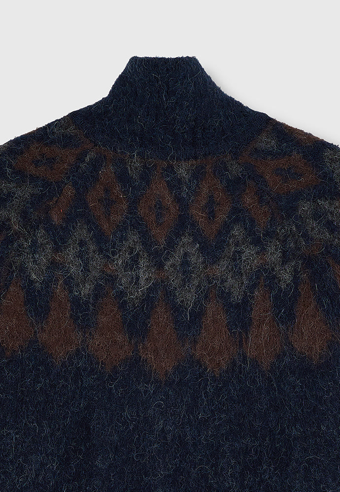 Tonywack - Nordic Mohair Zip Up Knit (Dark Navy) product image 16 | TRAB K-Fashion Australia
