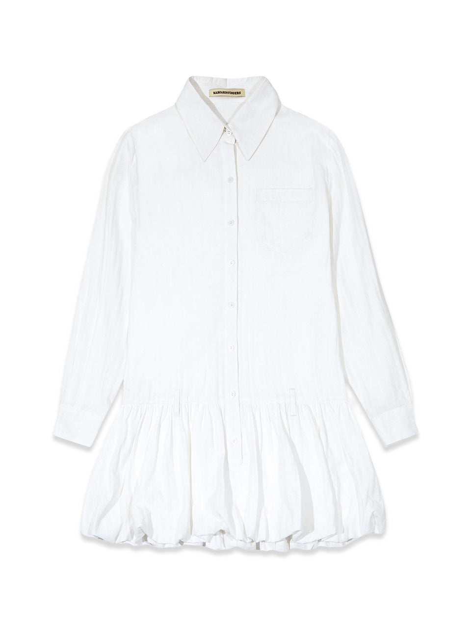 Margarin Fingers - Shirt Balloon One-Piece (White) product image 2 | TRAB K-Fashion Australia