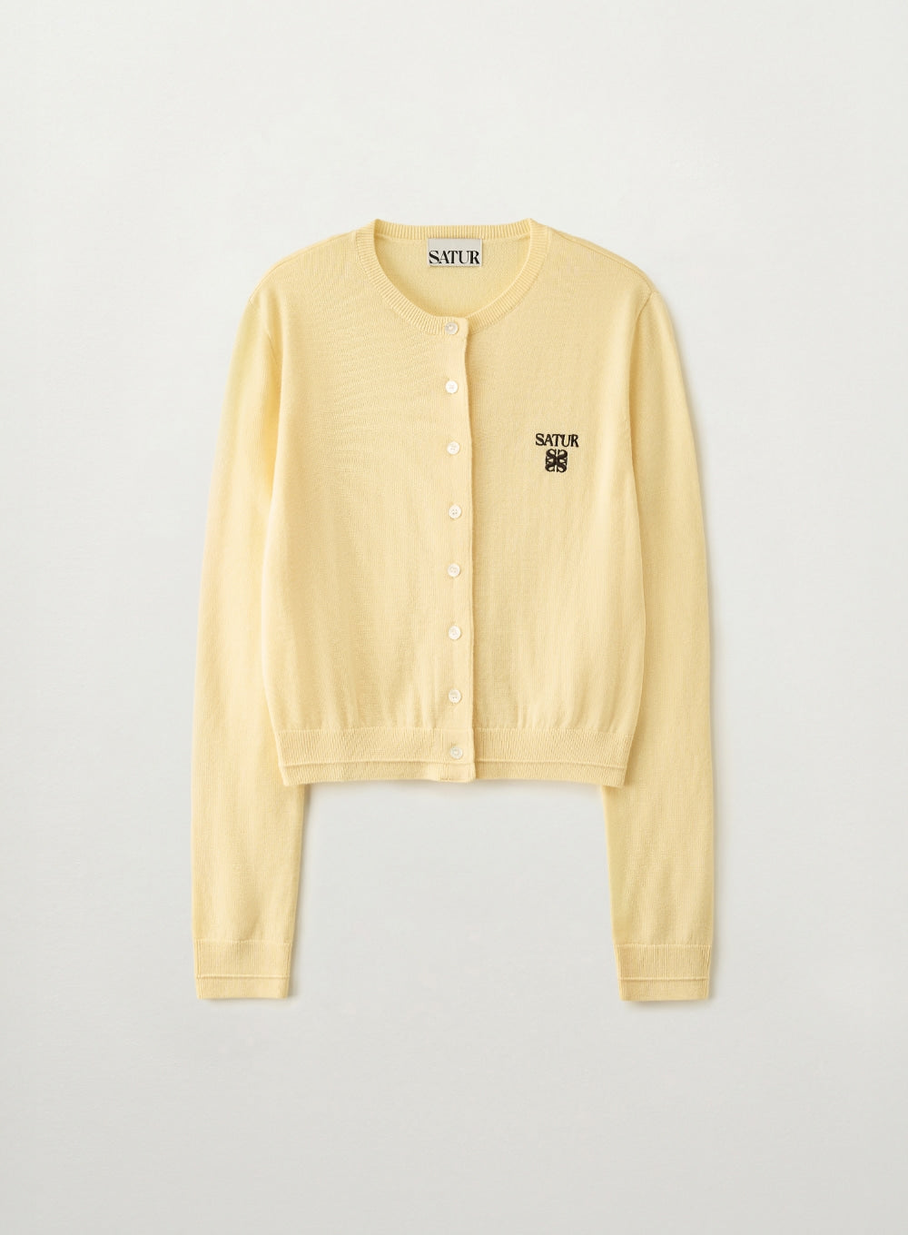 Satur - (W) Loren Basic Crewneck Fine Cardigan (Yellow) product image 1 | TRAB K-Fashion Australia