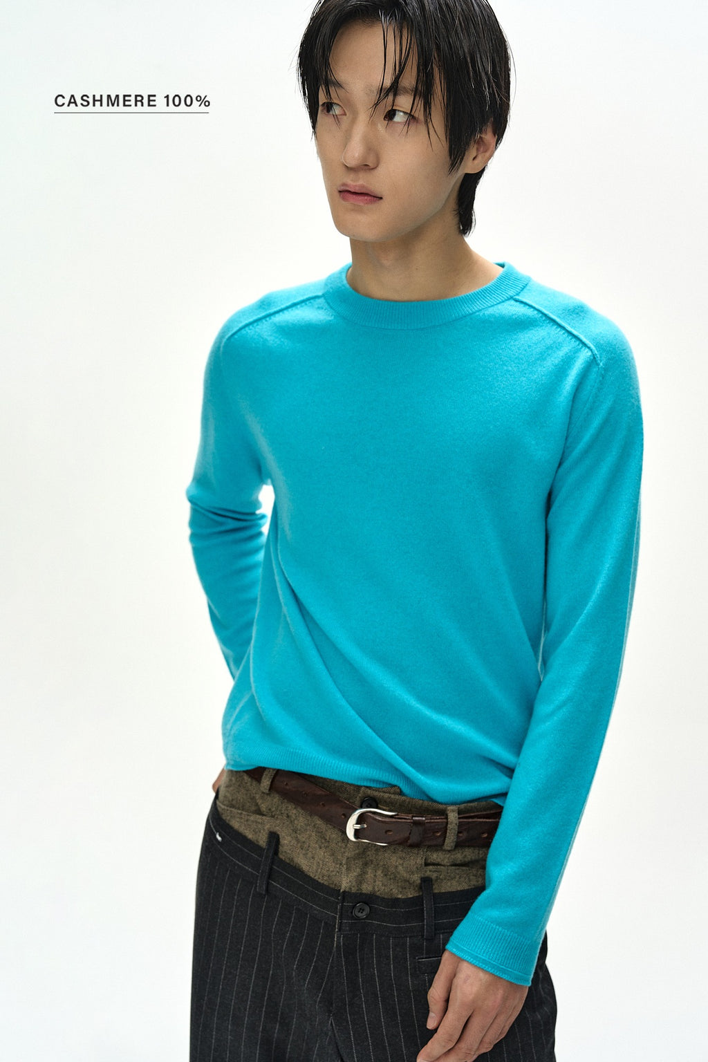 Andersson Bell - Shane Cashmere Crew-Neck Sweater (Blue) product image 1 | TRAB K-Fashion Australia