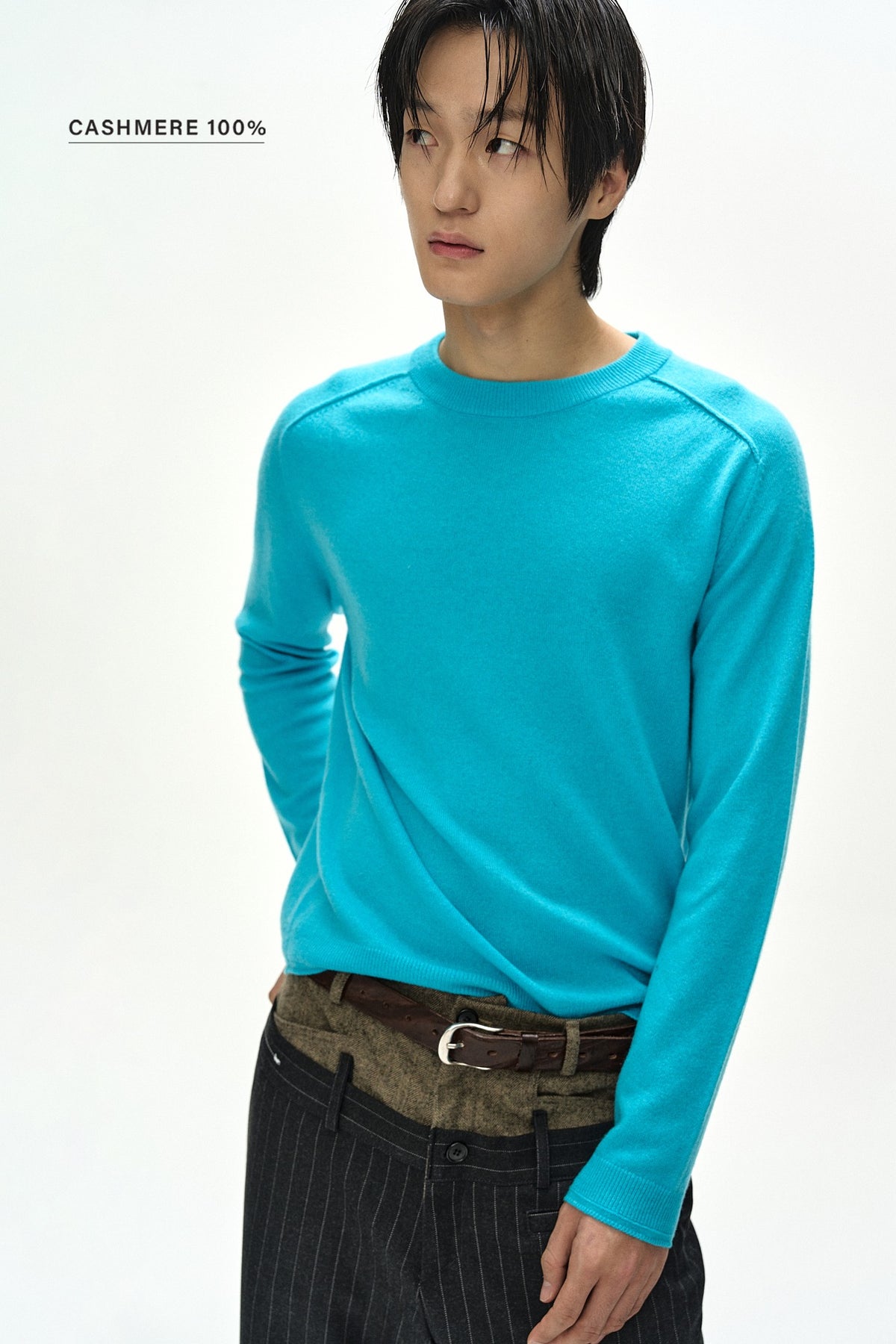 Andersson Bell - Shane Cashmere Crew-Neck Sweater (Blue) product image 1 | TRAB K-Fashion Australia