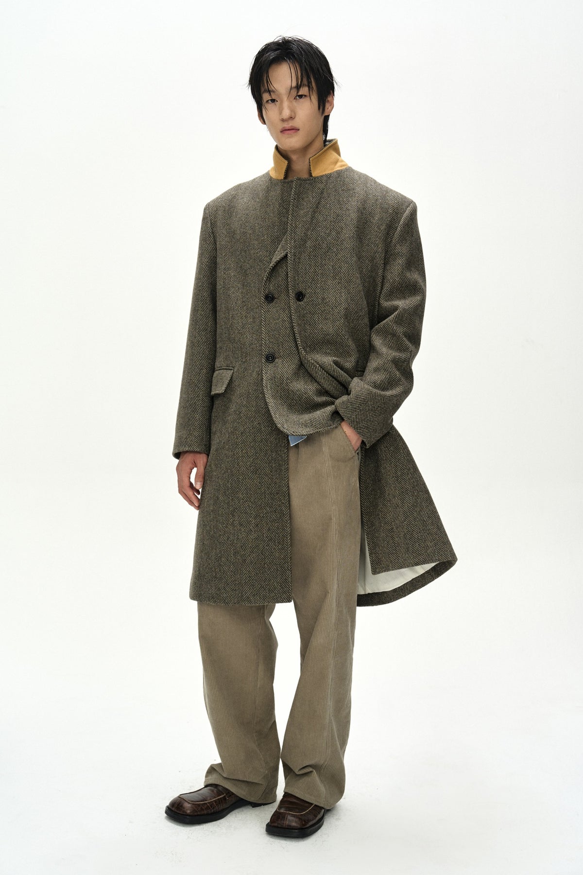Andersson Bell - Layered Chesterfield Coat (Brown) product image 4 | TRAB K-Fashion Australia