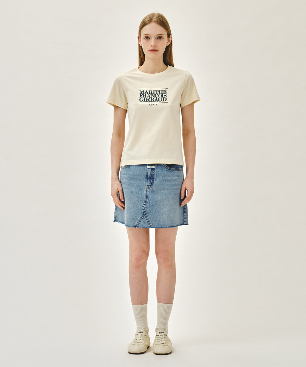 Marithe & Francois Girbaud - Raw Edge Denim Mini Skirt (Light Blue) product image 3 | TRAB K-Fashion Australia