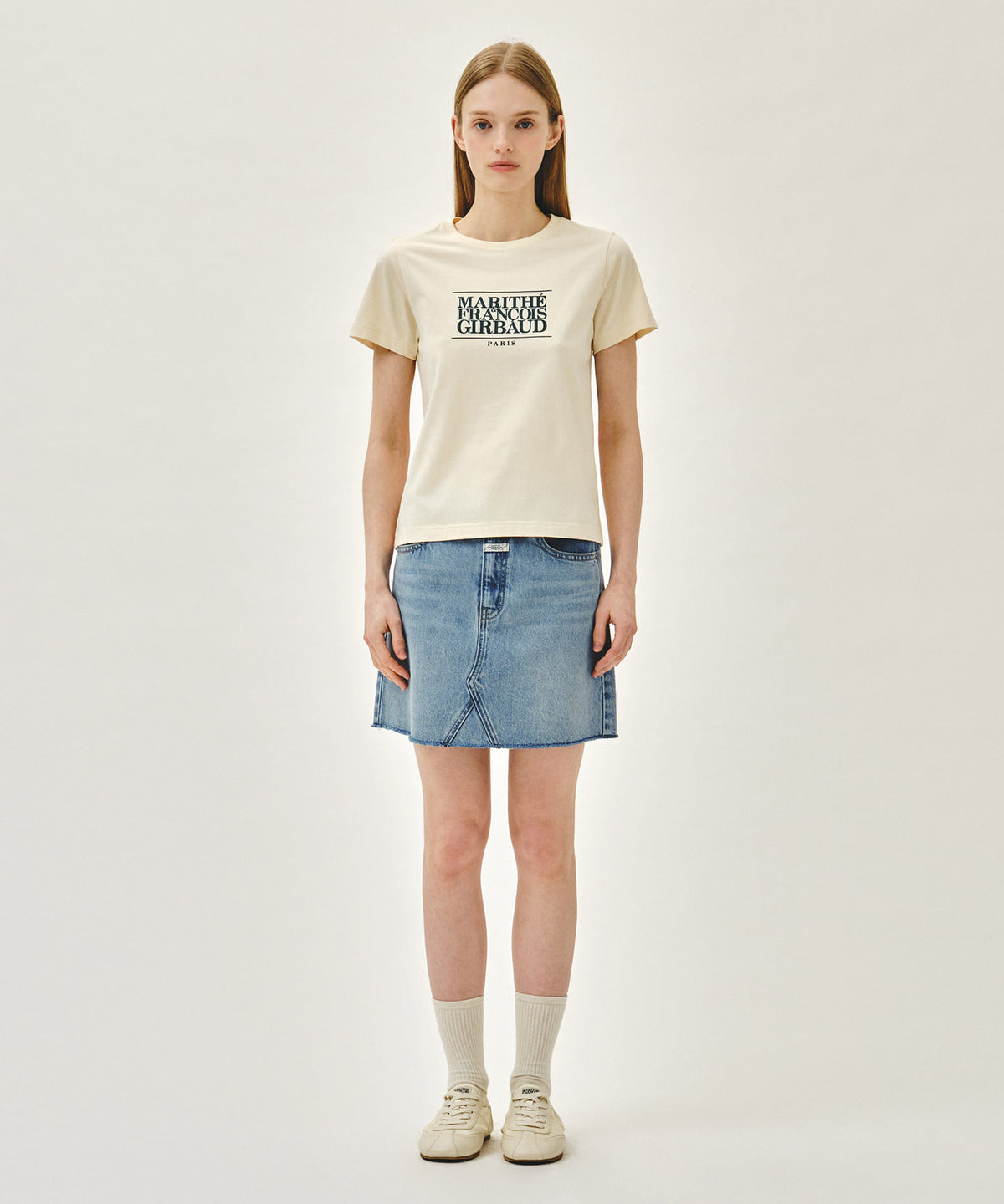 Marithe & Francois Girbaud - Raw Edge Denim Mini Skirt (Light Blue) product image 3 | TRAB K-Fashion Australia