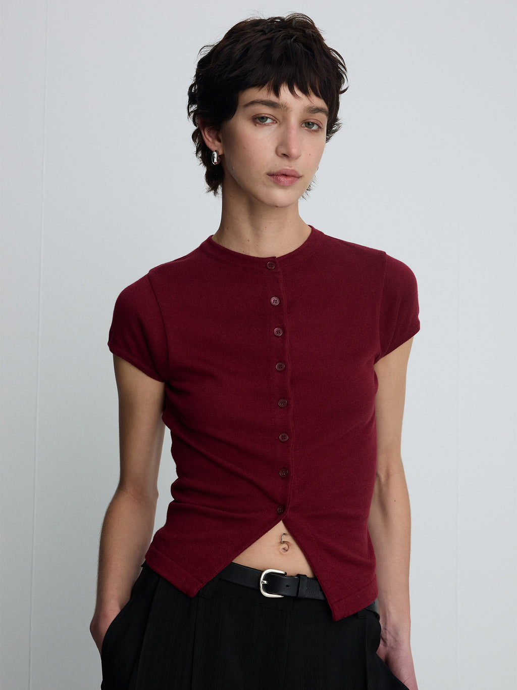 Tonywack - Silk Cotton Cap Sleeve Cardigan (Red) product image 7 | TRAB K-Fashion Australia