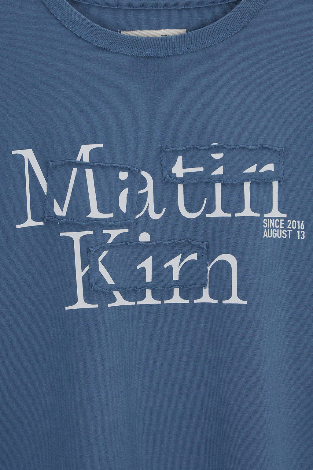 Matin Kim - Patch Graphic Long Sleeve Top (Smoke Blue) product image 4 | TRAB K-Fashion Australia