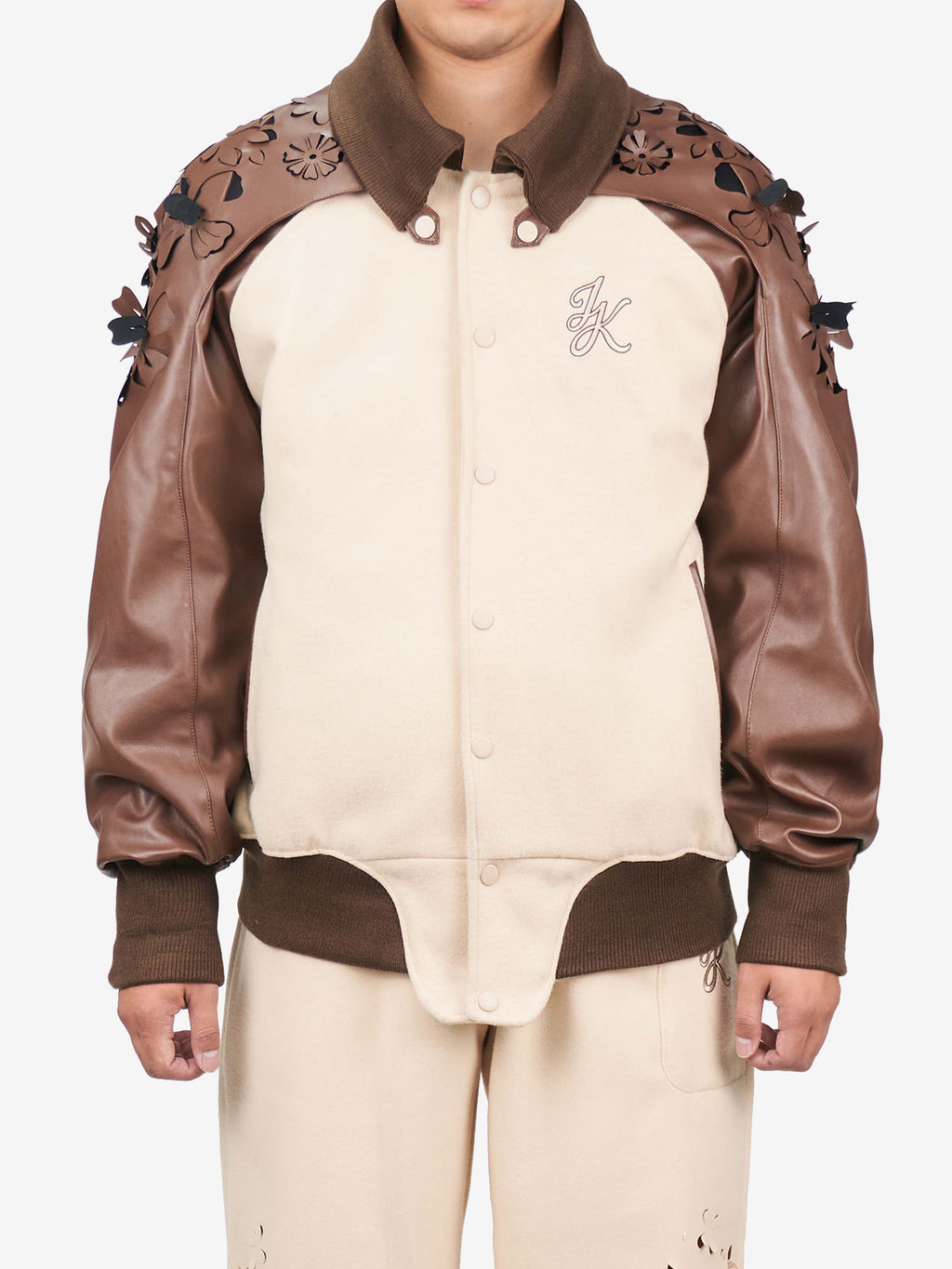 Juntae Kim - Laser-Cut Flower Varsity Jacket (OC2) product image 1 | TRAB K-Fashion Australia