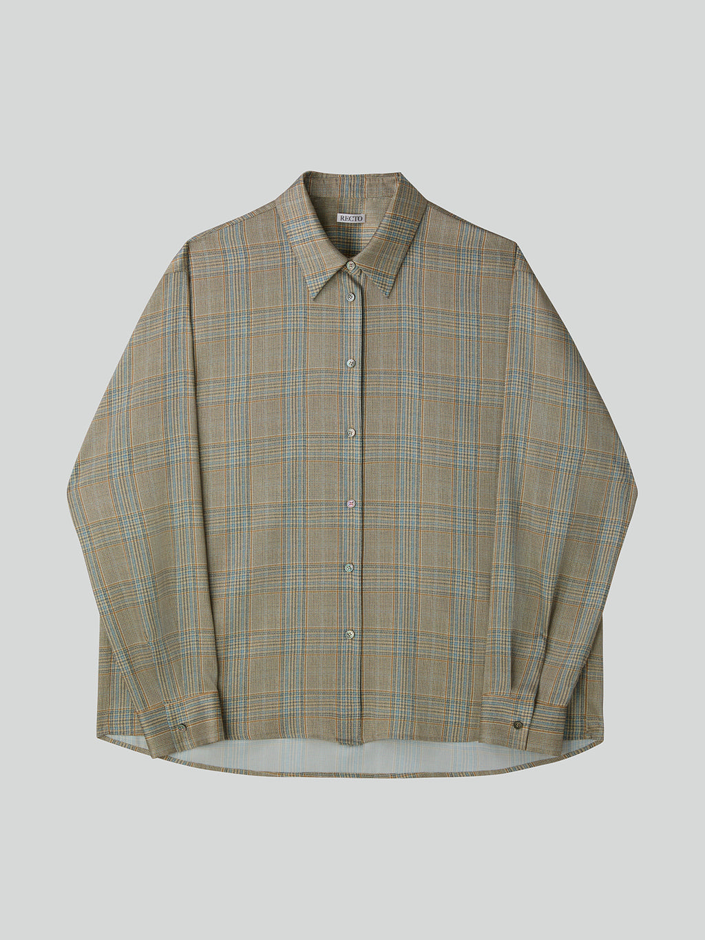 Recto - Oversized Vintage Check Shirt (Beige Khaki) product image 5 | TRAB K-Fashion Australia