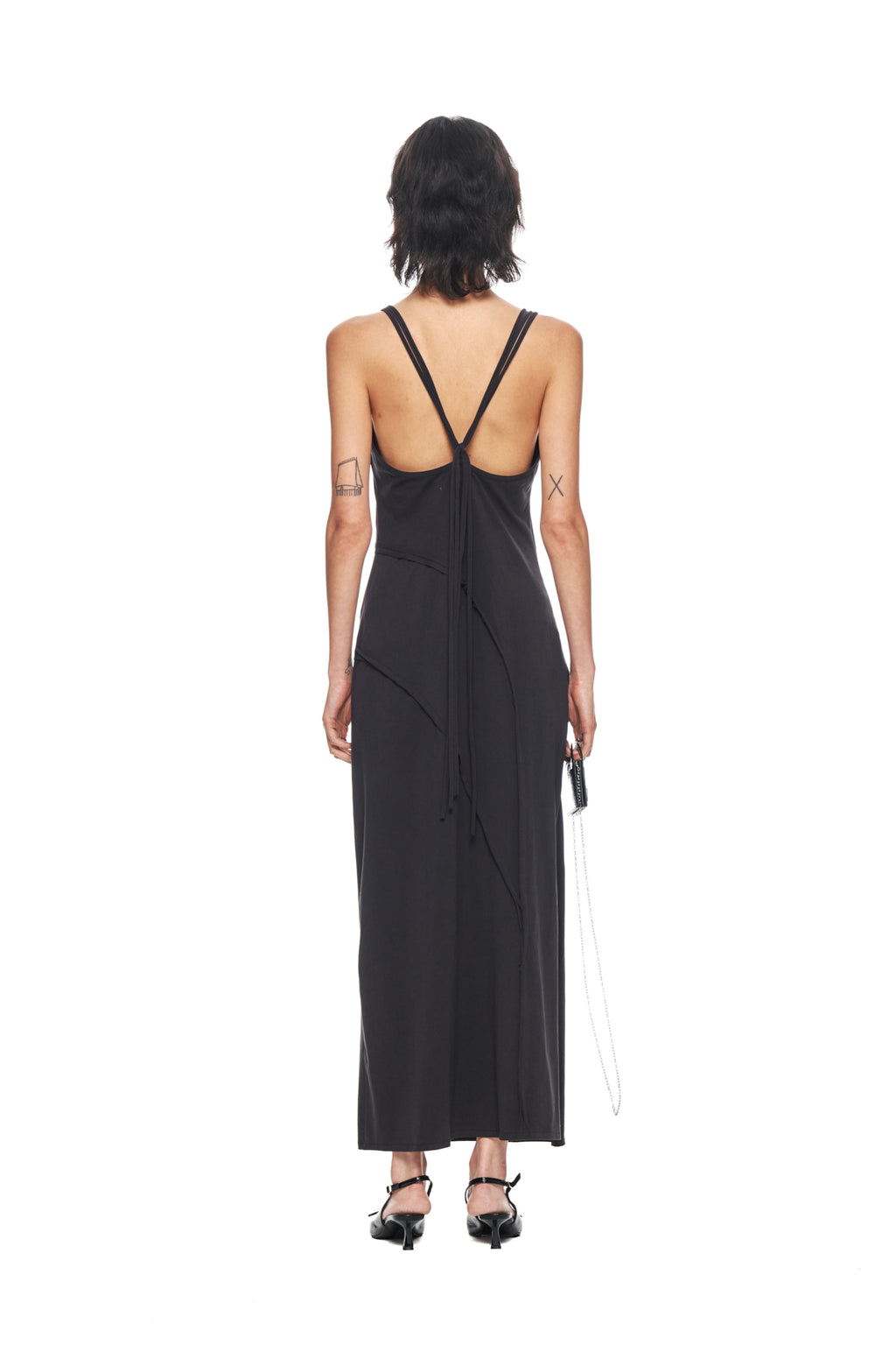 Matin Kim - Cut Out Layered Maxi Dress (Charcoal) product image 7 | TRAB K-Fashion Australia