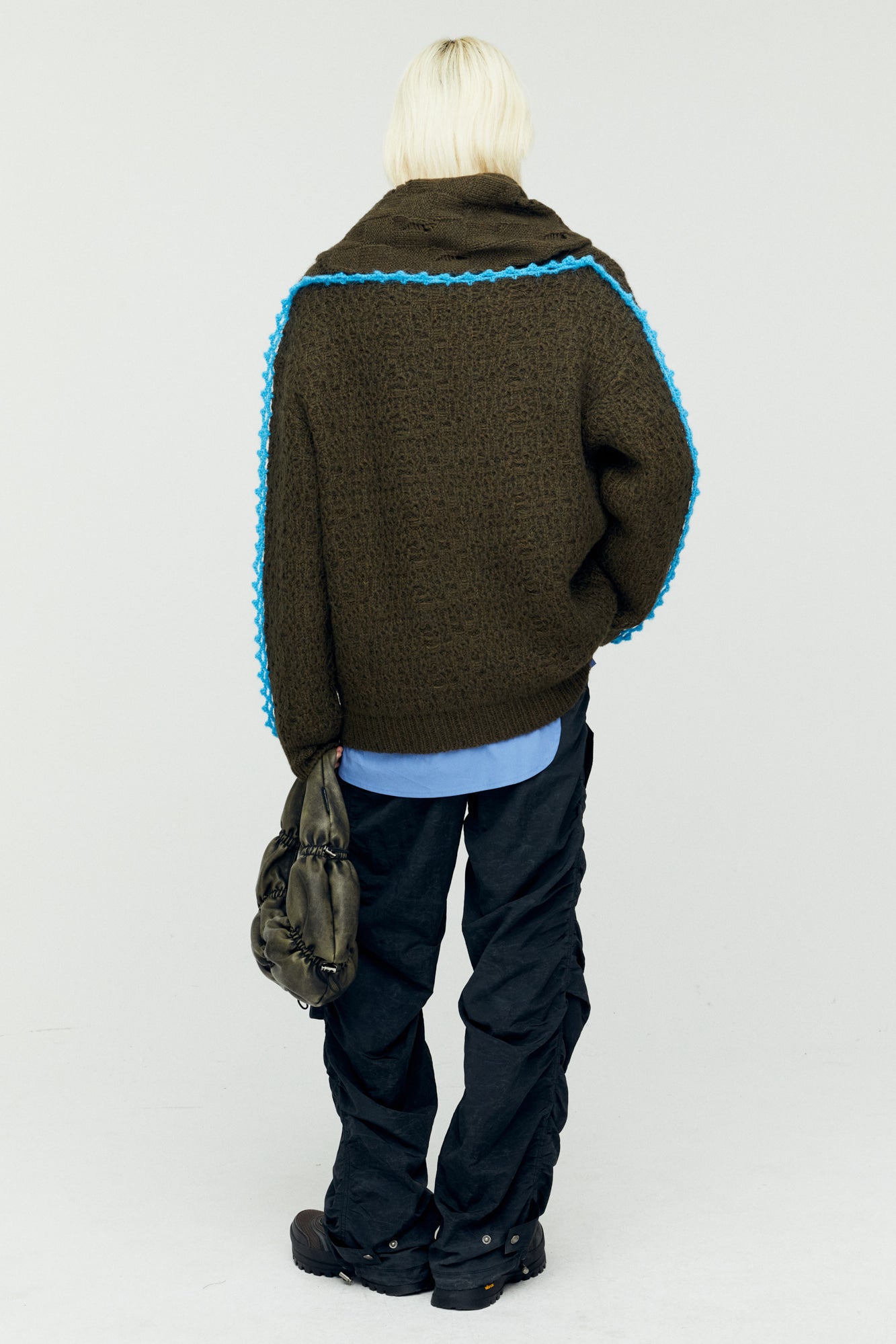 Andersson Bell - Arelin Shawl Layered Sweater (Khaki) product image 3 | TRAB K-Fashion Australia