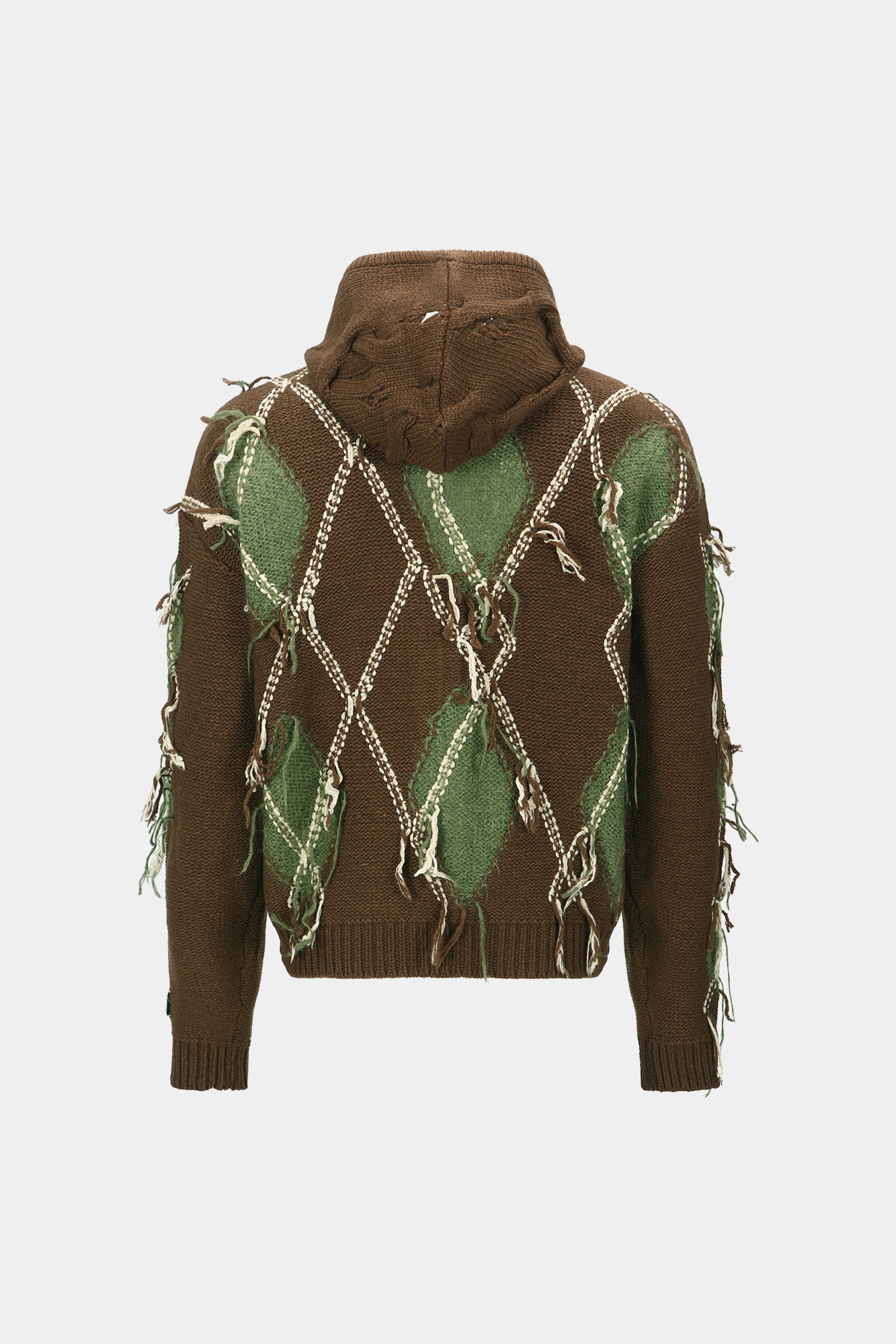 Andersson Bell - Unisex Argyle Fisherman Hood Zip-Up (Brown) product image 14 | TRAB K-Fashion Australia