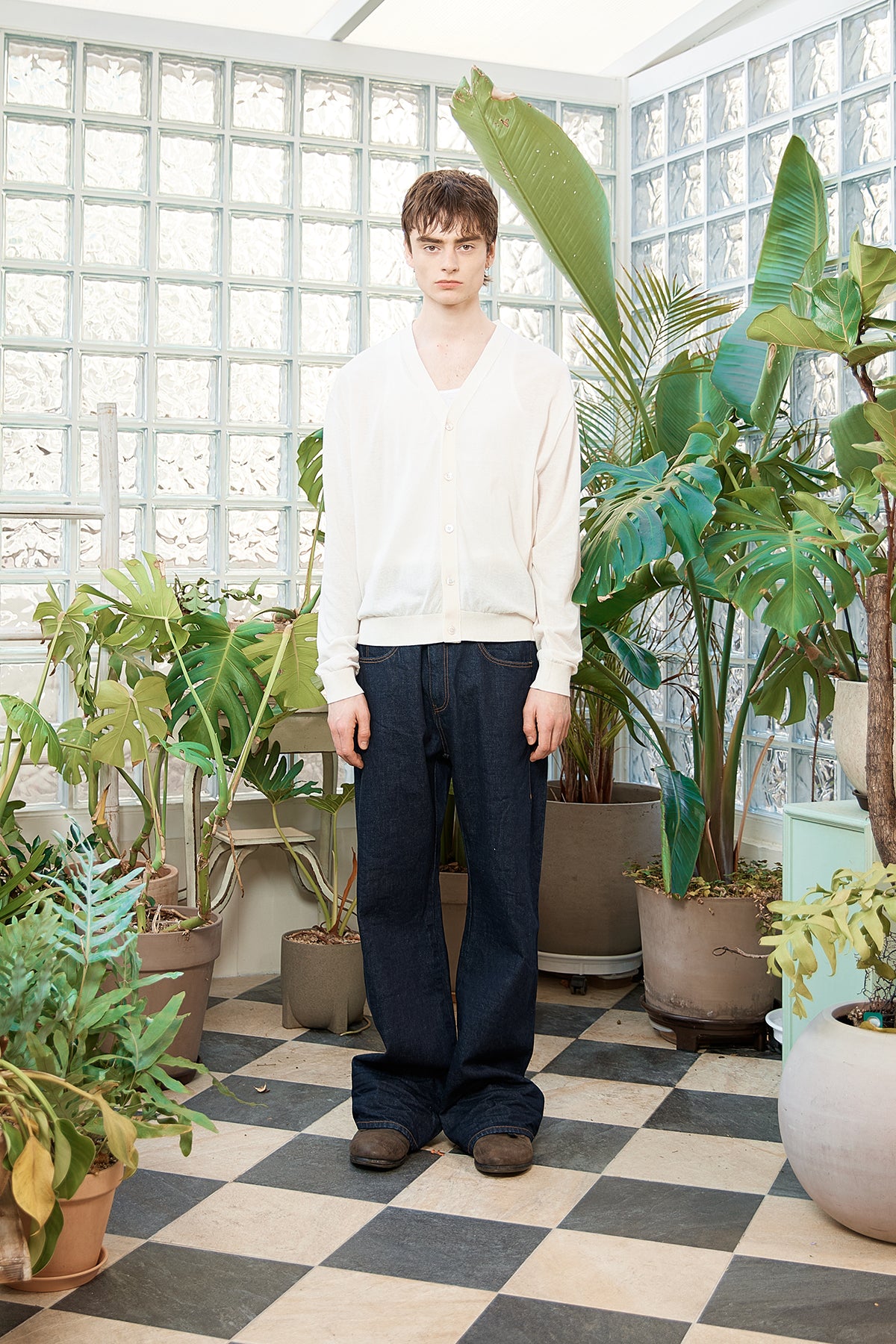 Matin Kim - Back Logo See Through Cardigan (Ivory) product image 5 | TRAB K-Fashion Australia