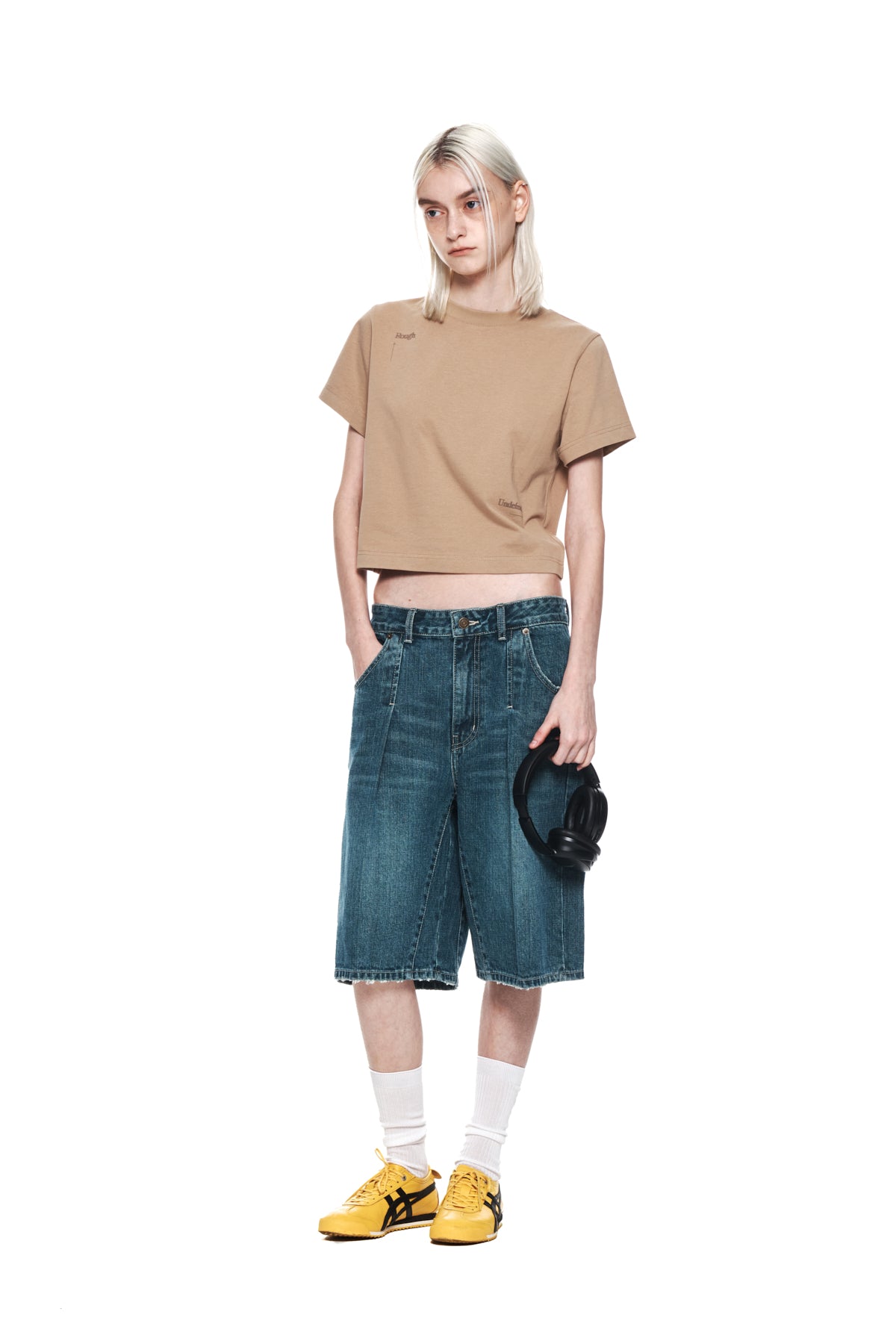 Matin Kim - Keyword Lettering Crop Top (Beige) product image 9 | TRAB K-Fashion Australia