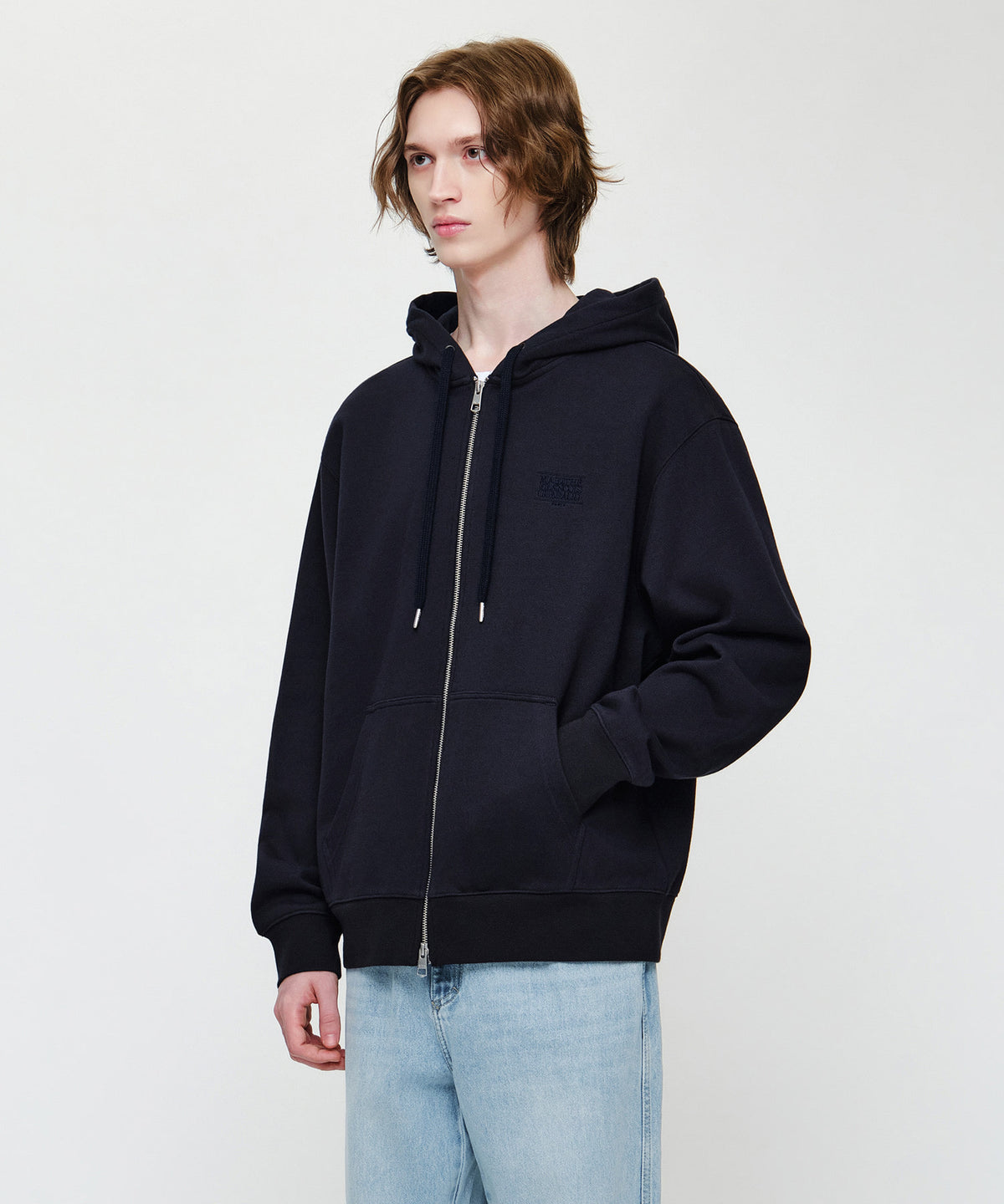 Marithe & Francois Girbaud - Back Classic Logo Hoodie Zipup (Navy) product image 2 | TRAB K-Fashion Australia