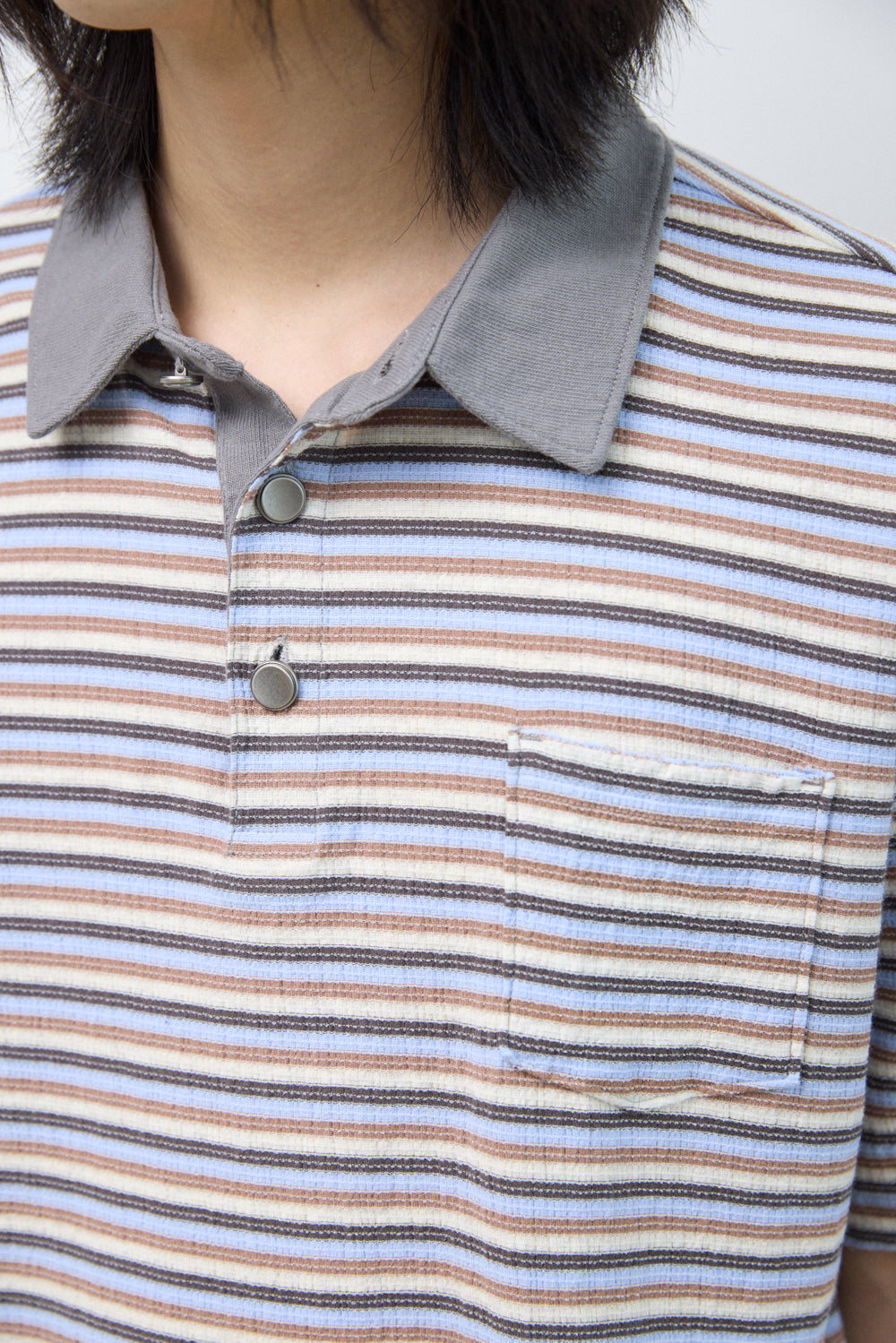 Hatchingroom - Stripe Polo Tee (Grey) product image 11 | TRAB K-Fashion Australia