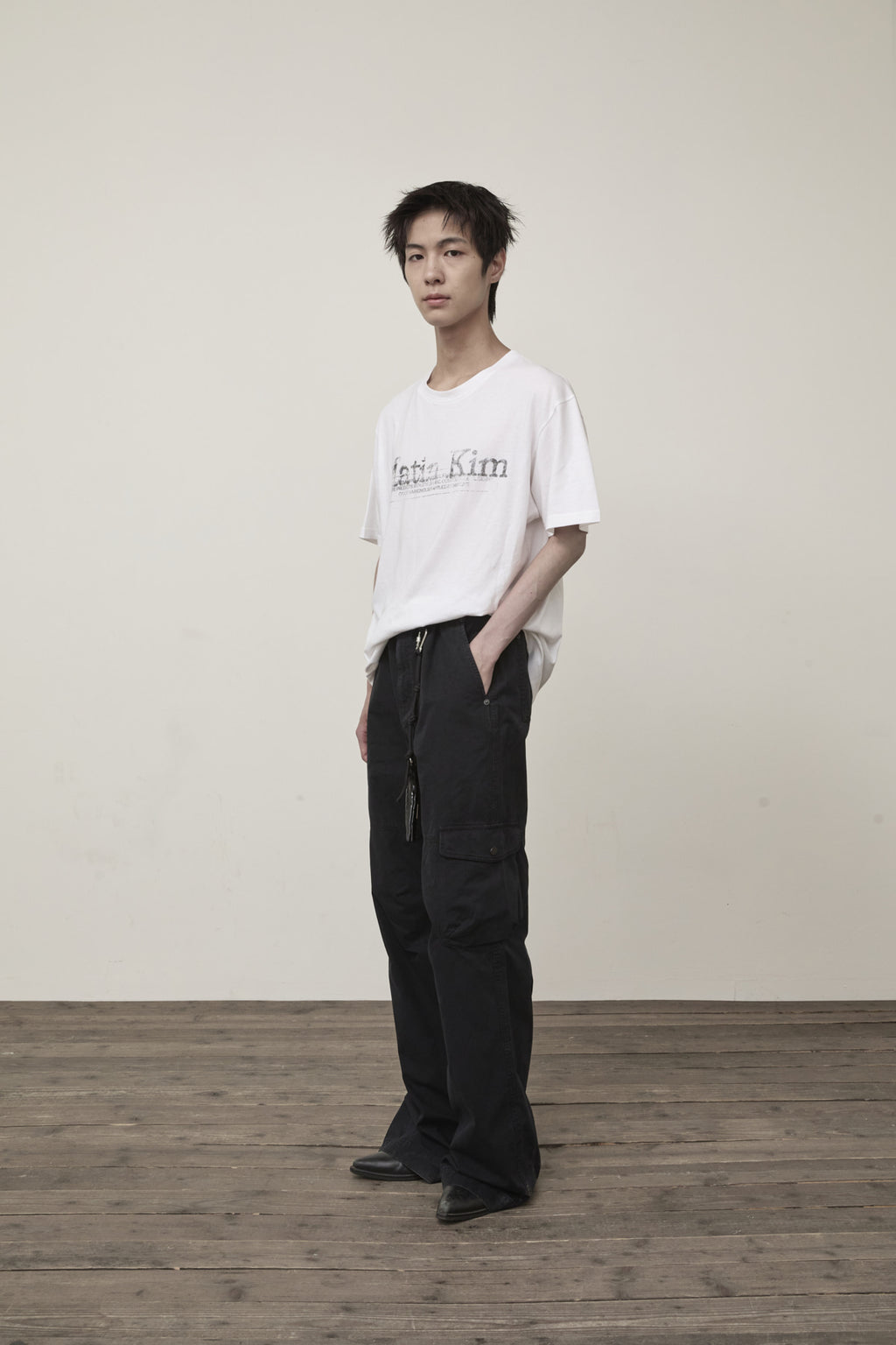 Matin Kim - Stamp Logo Graphic Oversize Top (White) product image 9 | TRAB K-Fashion Australia