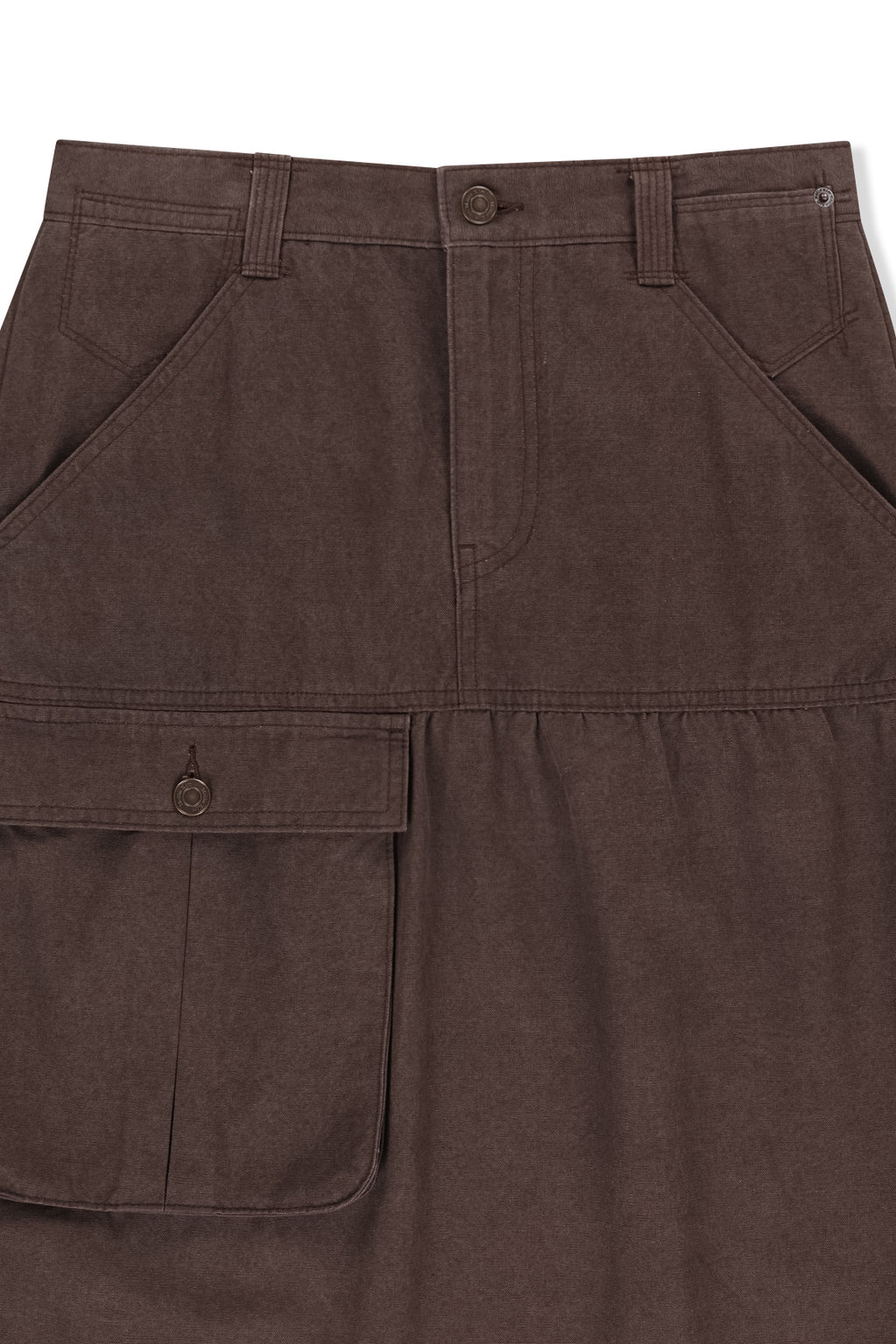 Matin Kim - Vintage Pocket Midi Skirt (Brown) product image 3 | TRAB K-Fashion Australia