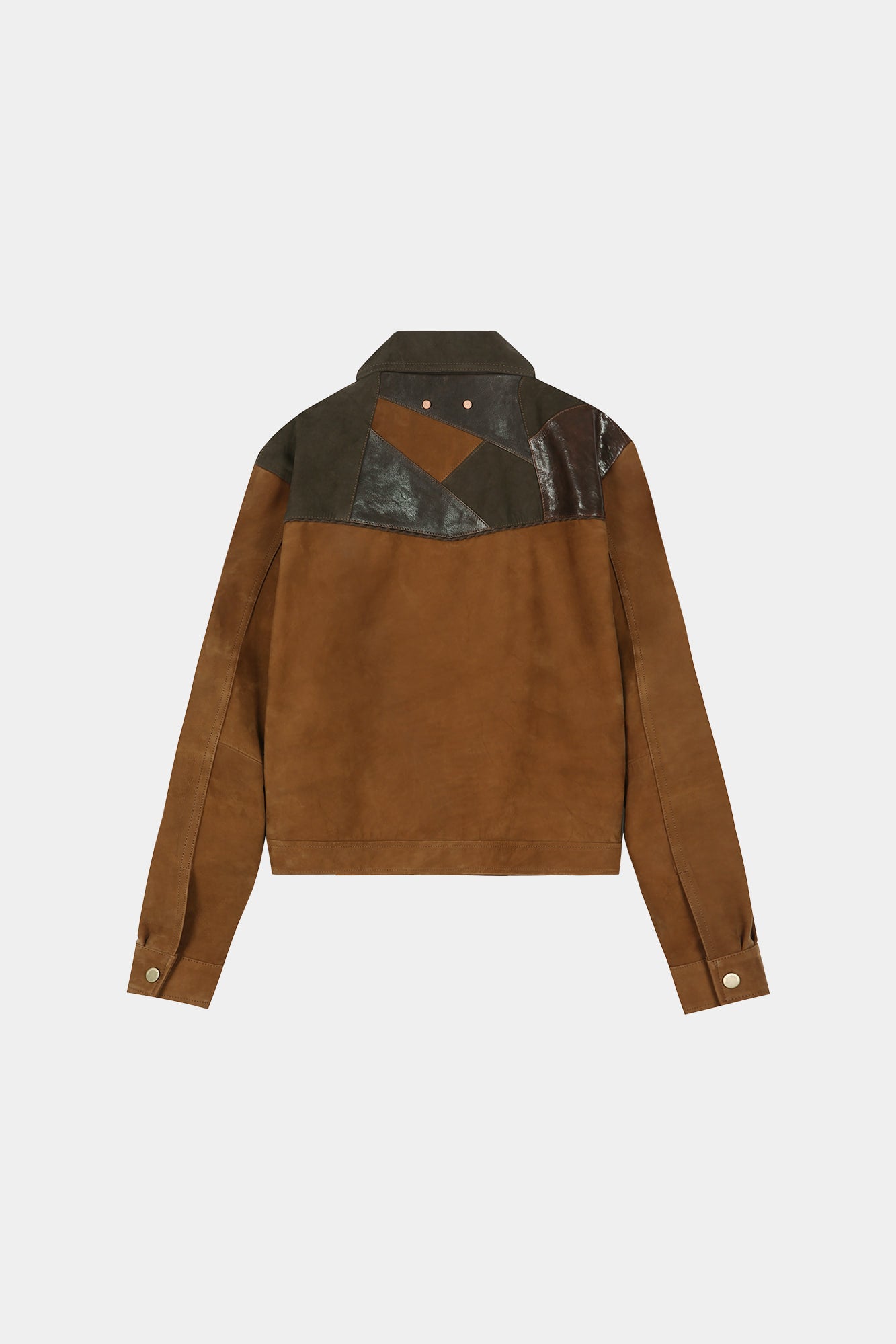 Andersson Bell - Harvey Leather Patchwork Jacket (Brown) product image 12 | TRAB K-Fashion Australia