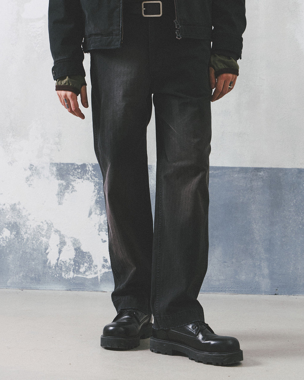 Eastlogue - Army Mil Printed Chino Pants (Black Herringbone) product image 2 | TRAB K-Fashion Australia