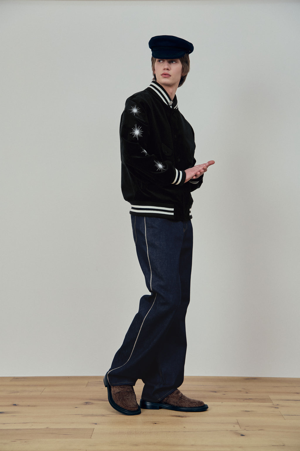 Stu - Embroidery Velvet Varsity (Black) product image 8 | TRAB K-Fashion Australia