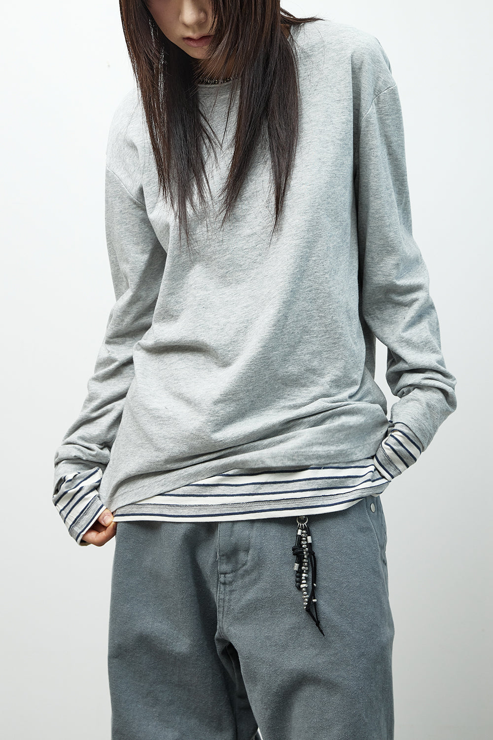 Hatchingroom - Two Face Stripe Tee (M.Grey) product image 9 | TRAB K-Fashion Australia