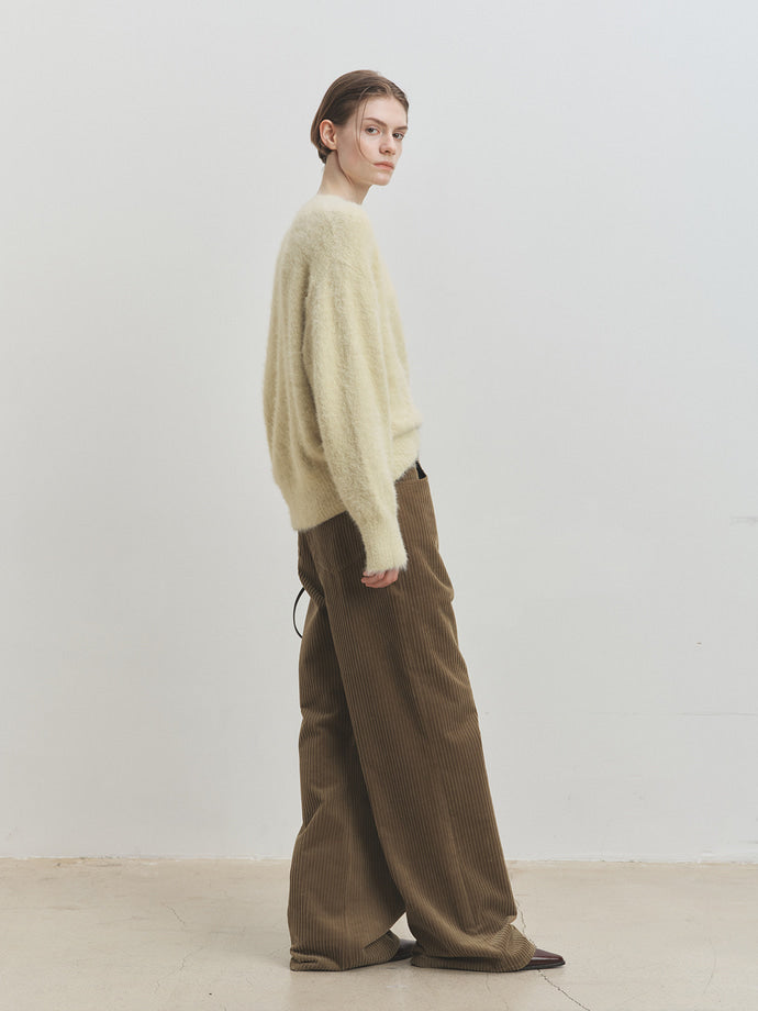 Tonywack - Faux Fur Crew-Neck Top (Ivory) product image 1 | TRAB K-Fashion Australia