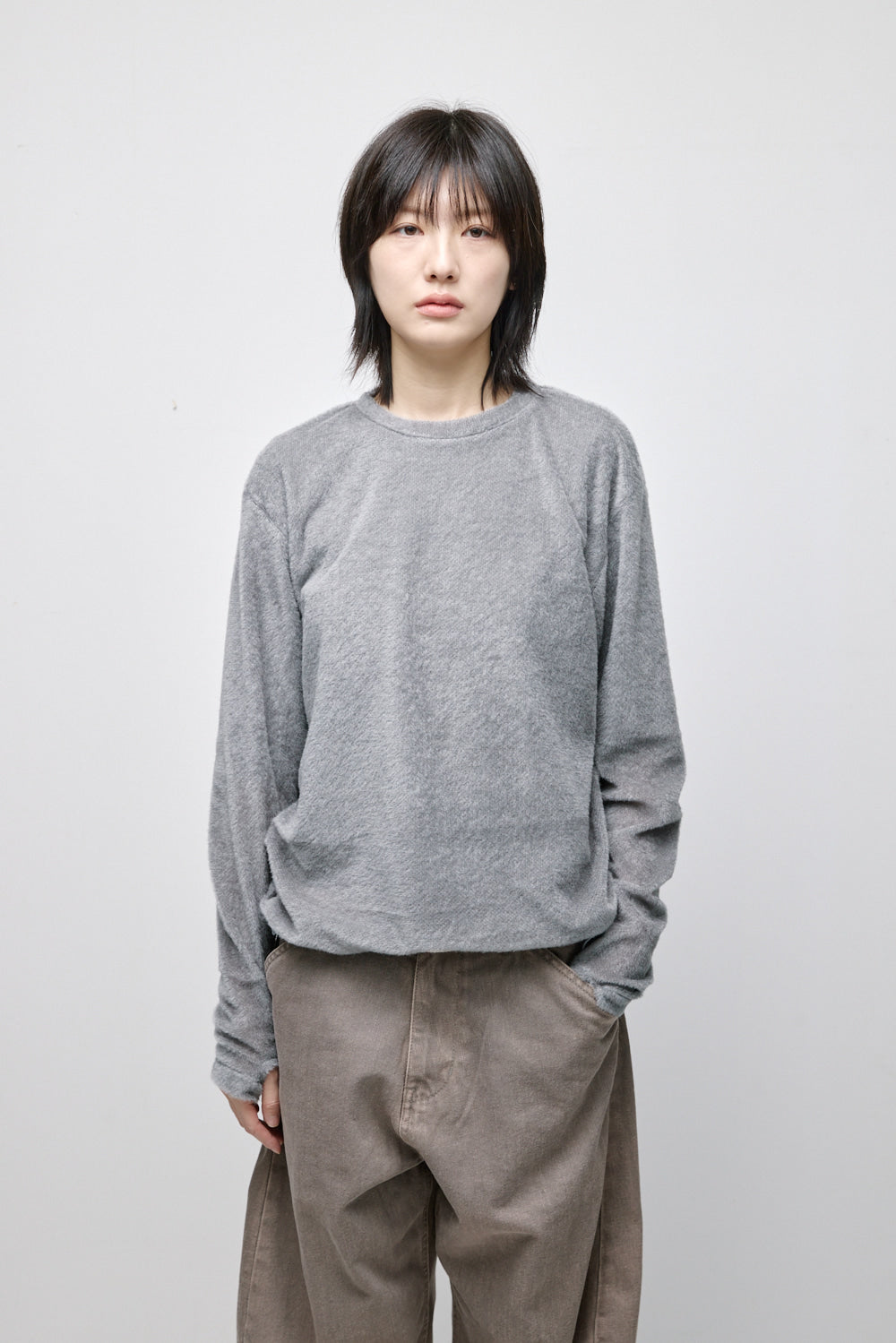 Hatchingroom - Fuzzy Mesh Tee Light (Grey) product image 10 | TRAB K-Fashion Australia
