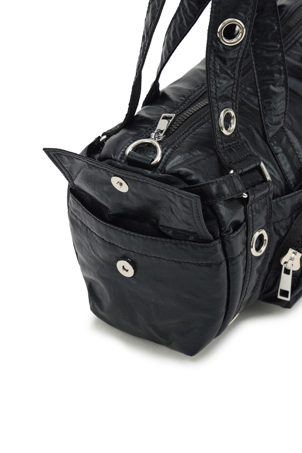 Deinet - Eyelet Glossy Mini Duffle Bag (Black) product image 13 | TRAB K-Fashion Australia