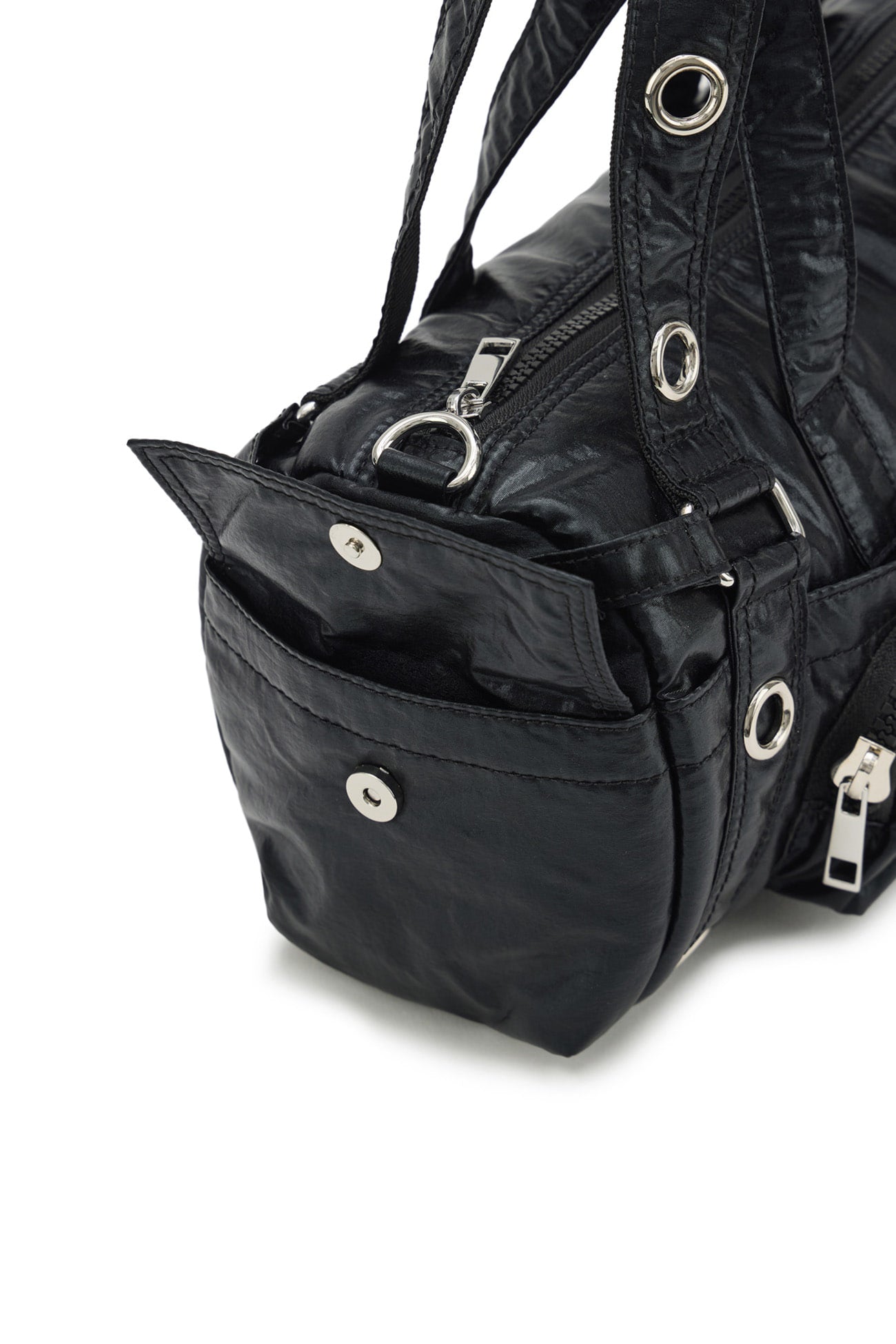 Deinet - Eyelet Glossy Mini Duffle Bag (Black) product image 13 | TRAB K-Fashion Australia