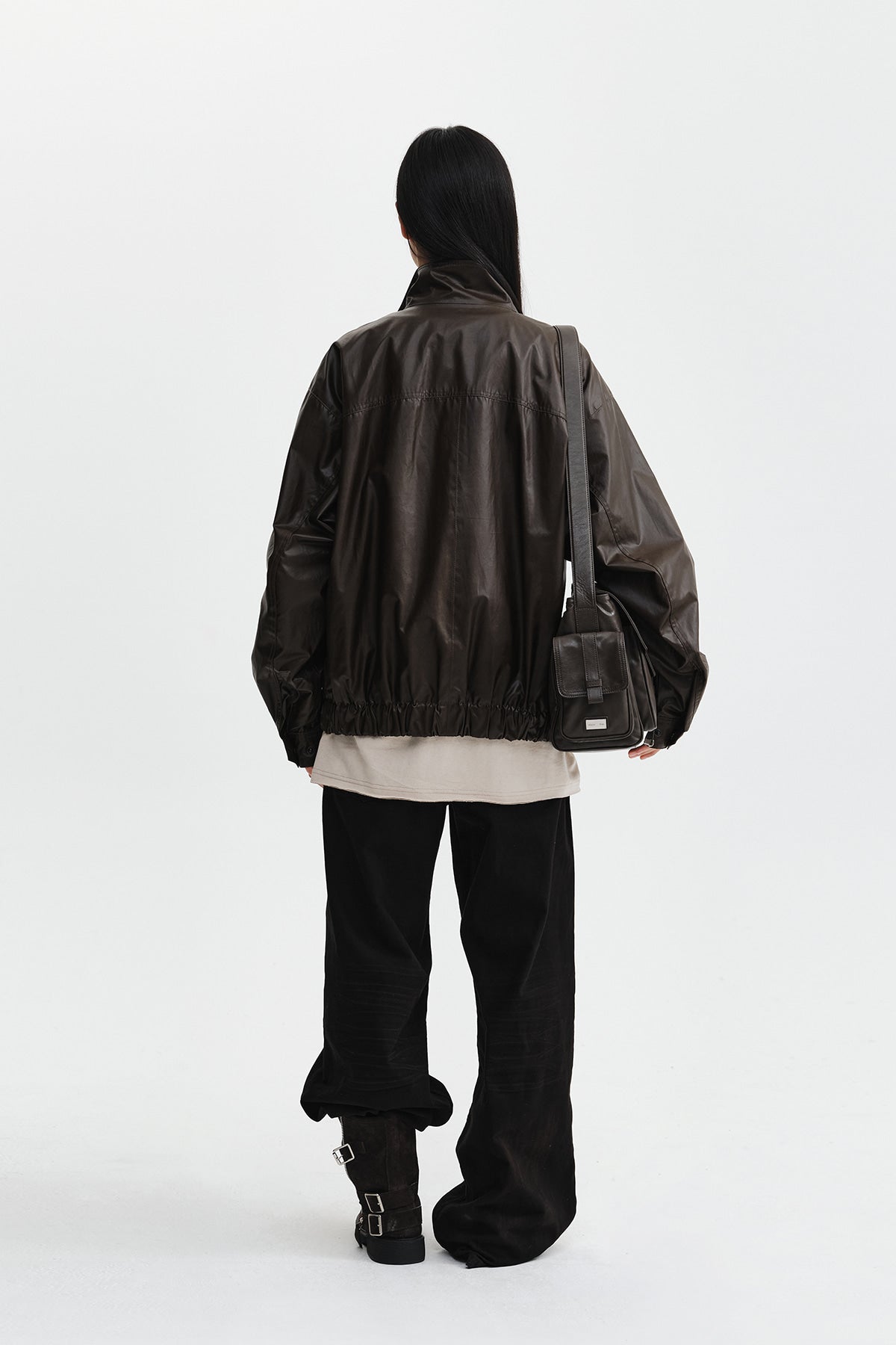 Matin Kim - Distressed Herringbone Wide Pants (Black) product image 8 | TRAB K-Fashion Australia