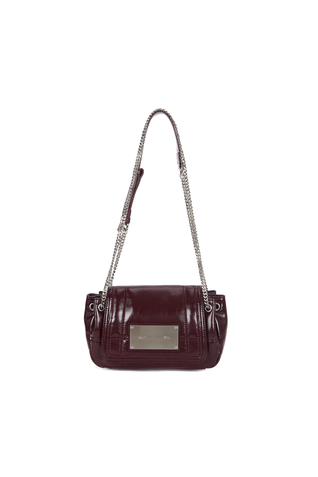 Matin Kim - Glossy Quilting Small Chain Bag (Burgundy) product image 1 | TRAB K-Fashion Australia
