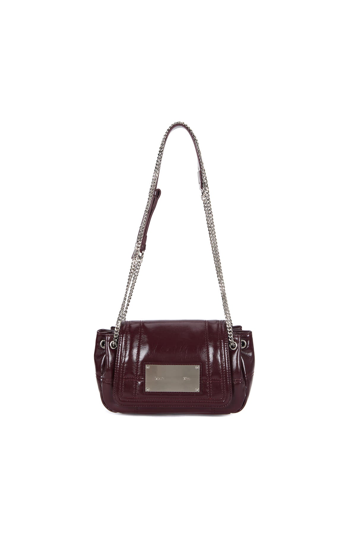 Matin Kim - Glossy Quilting Small Chain Bag (Burgundy) product image 1 | TRAB K-Fashion Australia