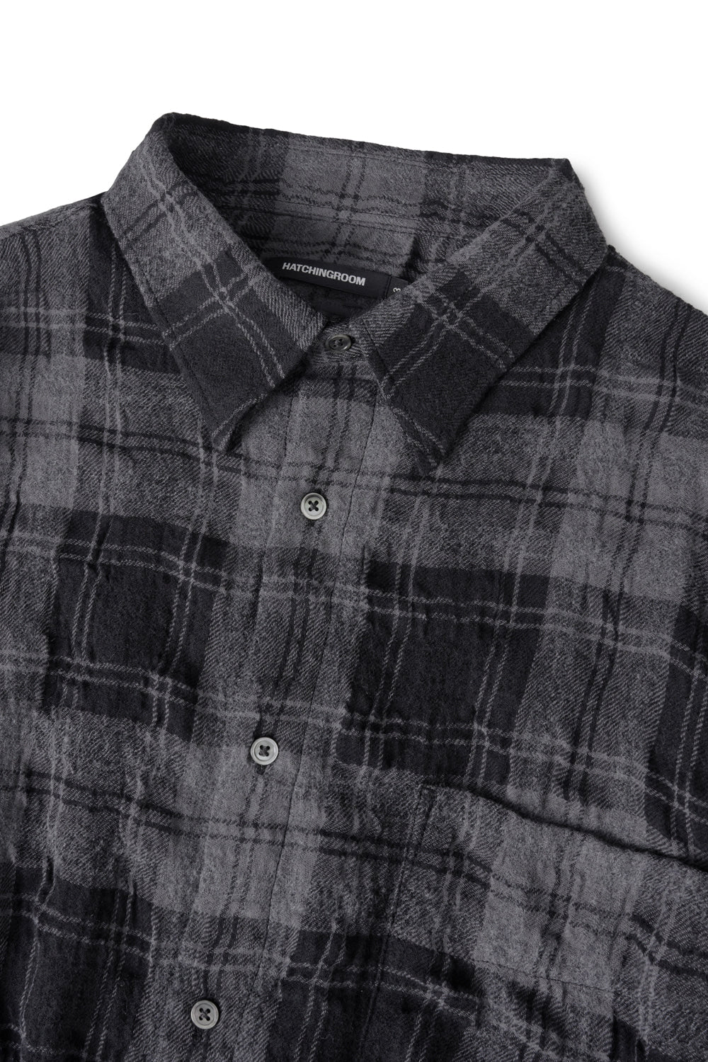 Hatchingroom - Crop Shirt Gauze Wool Check (Charcoal) product image 3 | TRAB K-Fashion Australia