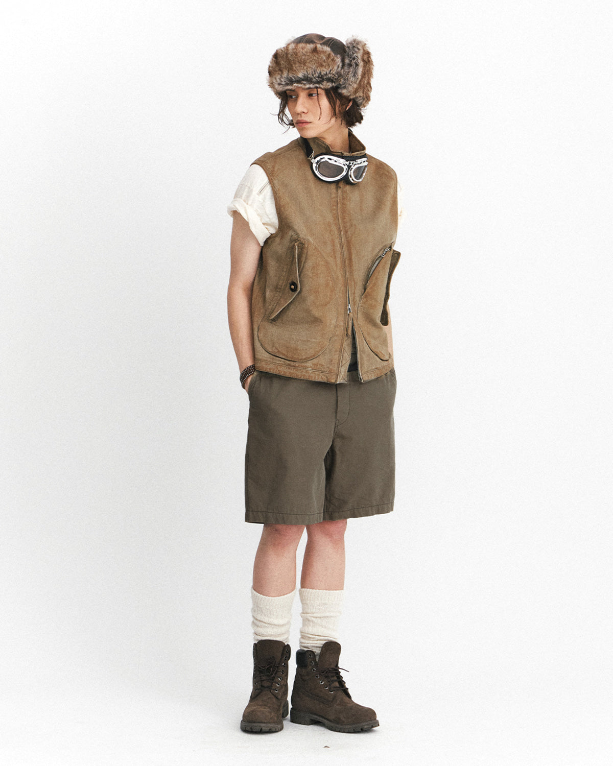 Eastlogue - Deck Vest (Washed Khaki) product image 1 | TRAB K-Fashion Australia