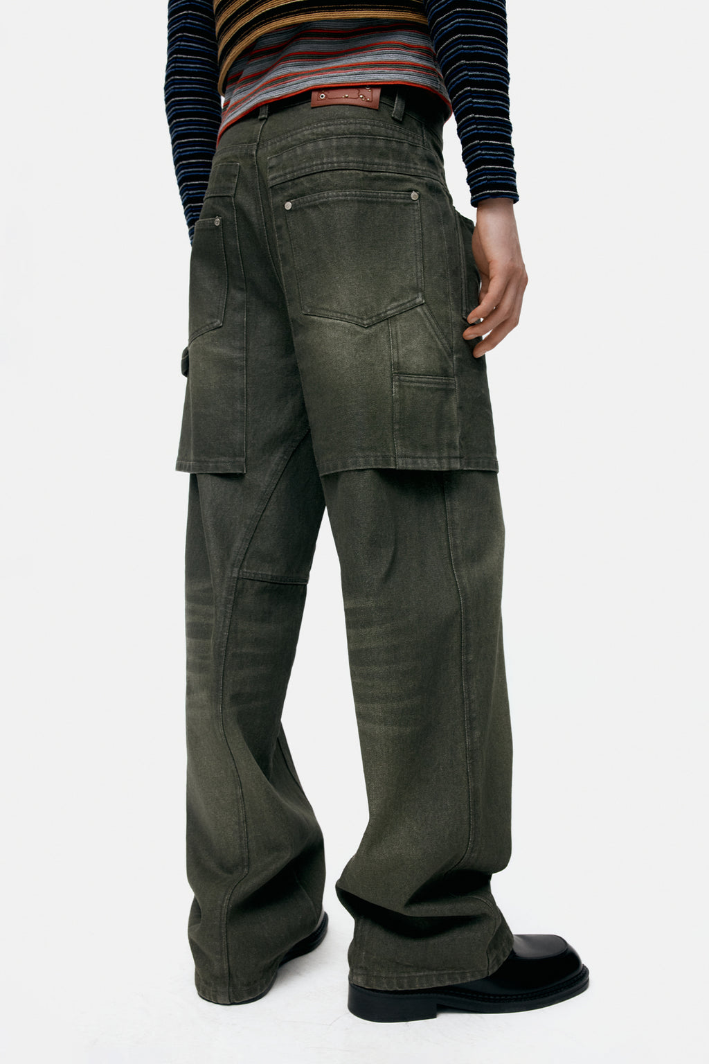 Andersson Bell - Unisex Raptor Layered Wide-Leg Jeans (Washed Green) product image 6 | TRAB K-Fashion Australia