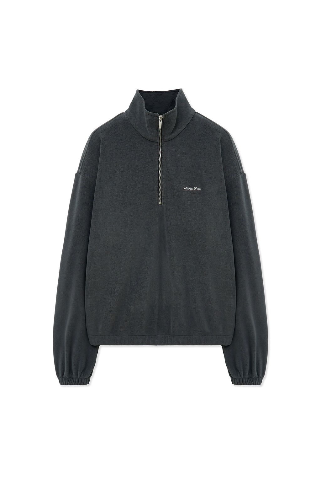 Matin Kim - Sherpa Fleece Half Zip Up Top (Charcoal) product image 15 | TRAB K-Fashion Australia
